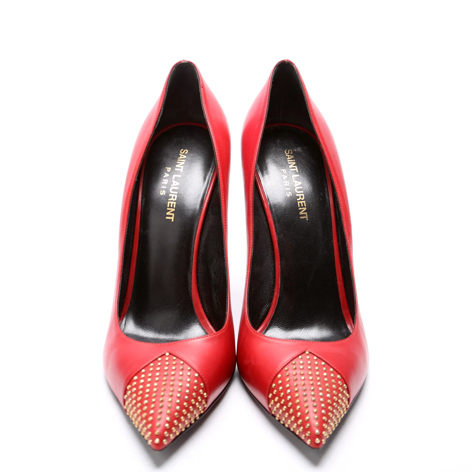 Studded Pointed Toe Pumps Size 40 Red - Image 2