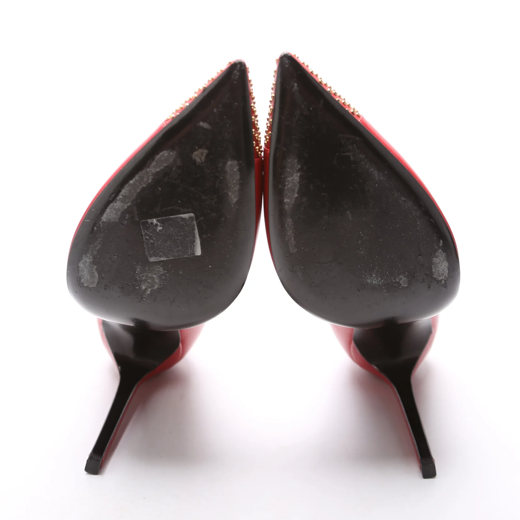 Studded Pointed Toe Pumps Size 40 Red - Image 8