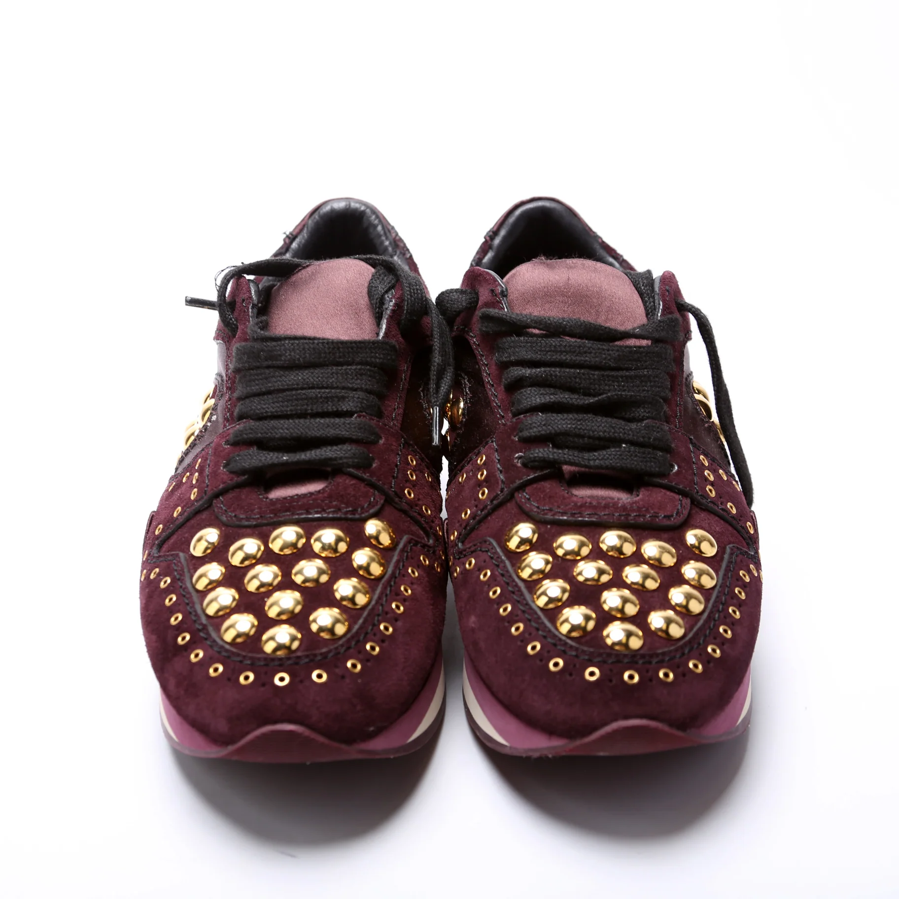 Studded Suede/Satin Sneakers Size 37 - Image 2