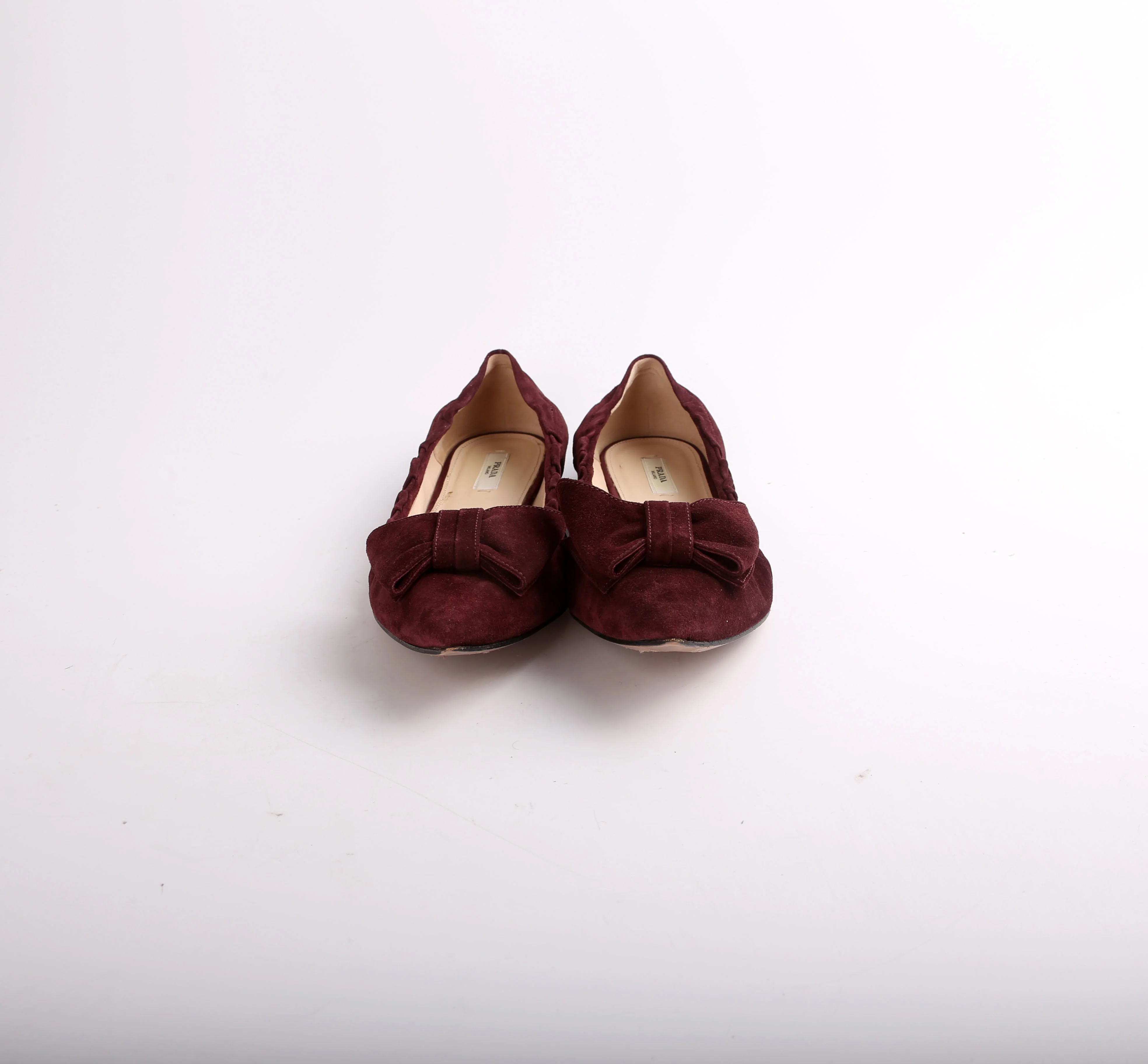 Suede Bow Ballet Flats Size 40.5 - Image 2