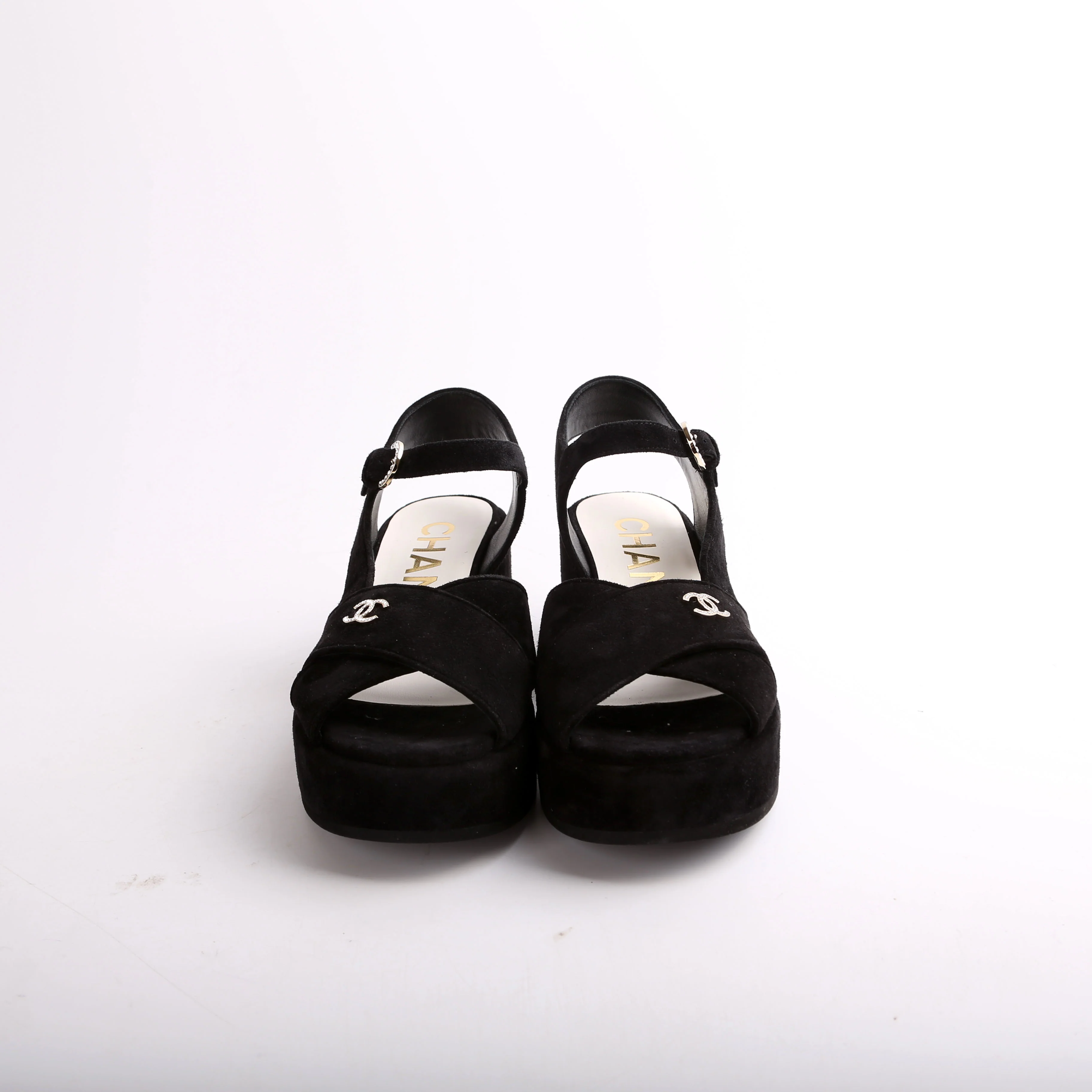 Suede CC Platform Sandals Size 38 - Image 5