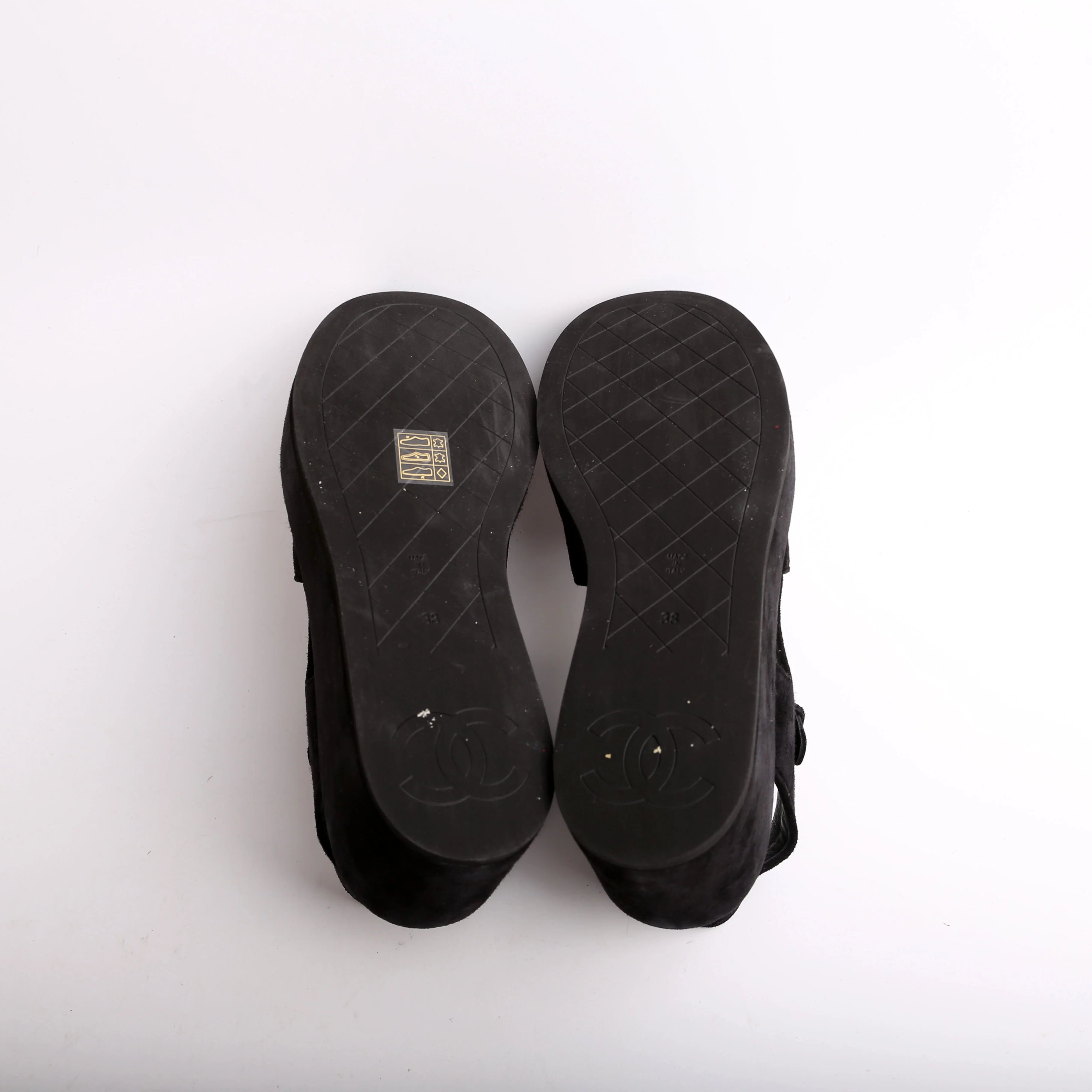 Suede CC Platform Sandals Size 38 - Image 6