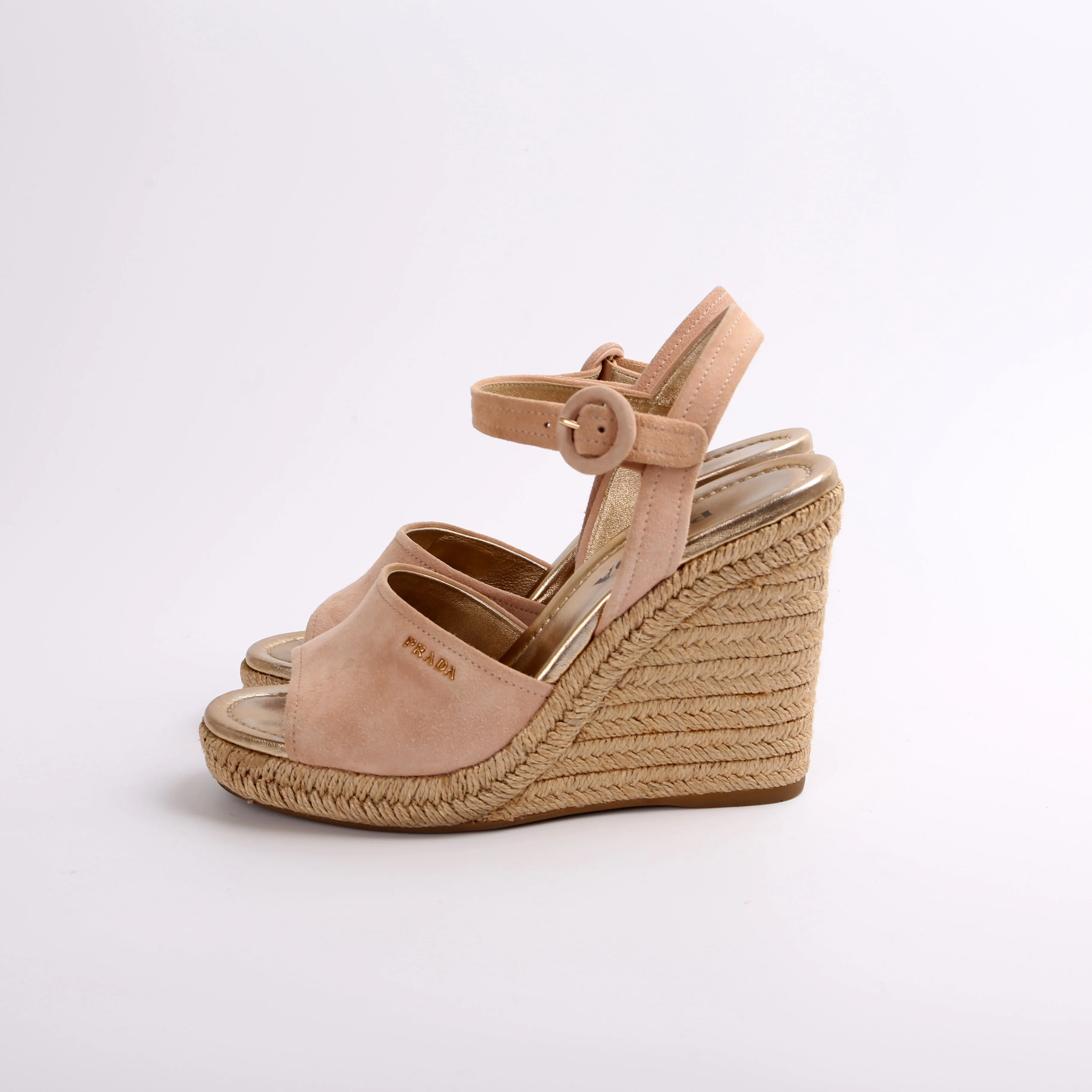 Suede Espadrille Wedges Size 38 - Image 3