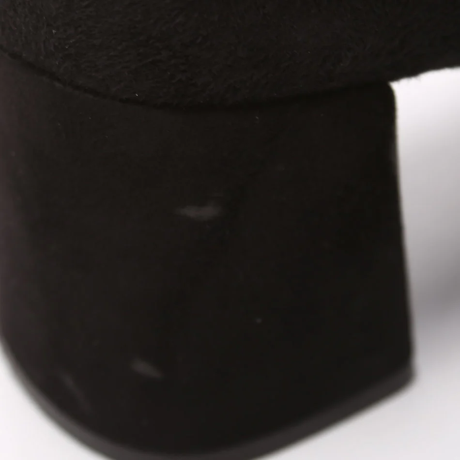 Suede Knee High Boots Size 37 Black - Image 6