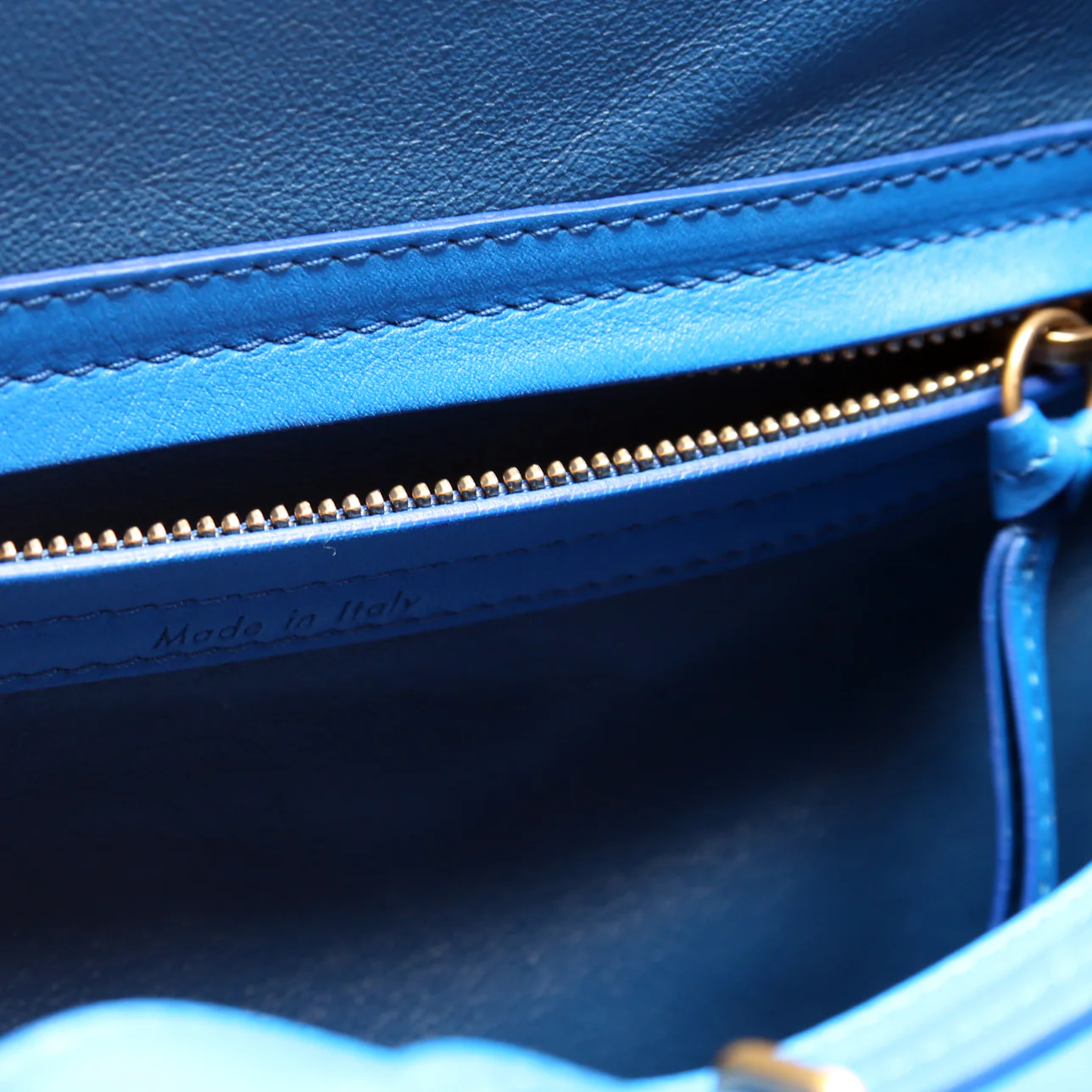 Suede Luggage Bag Blue - Image 8