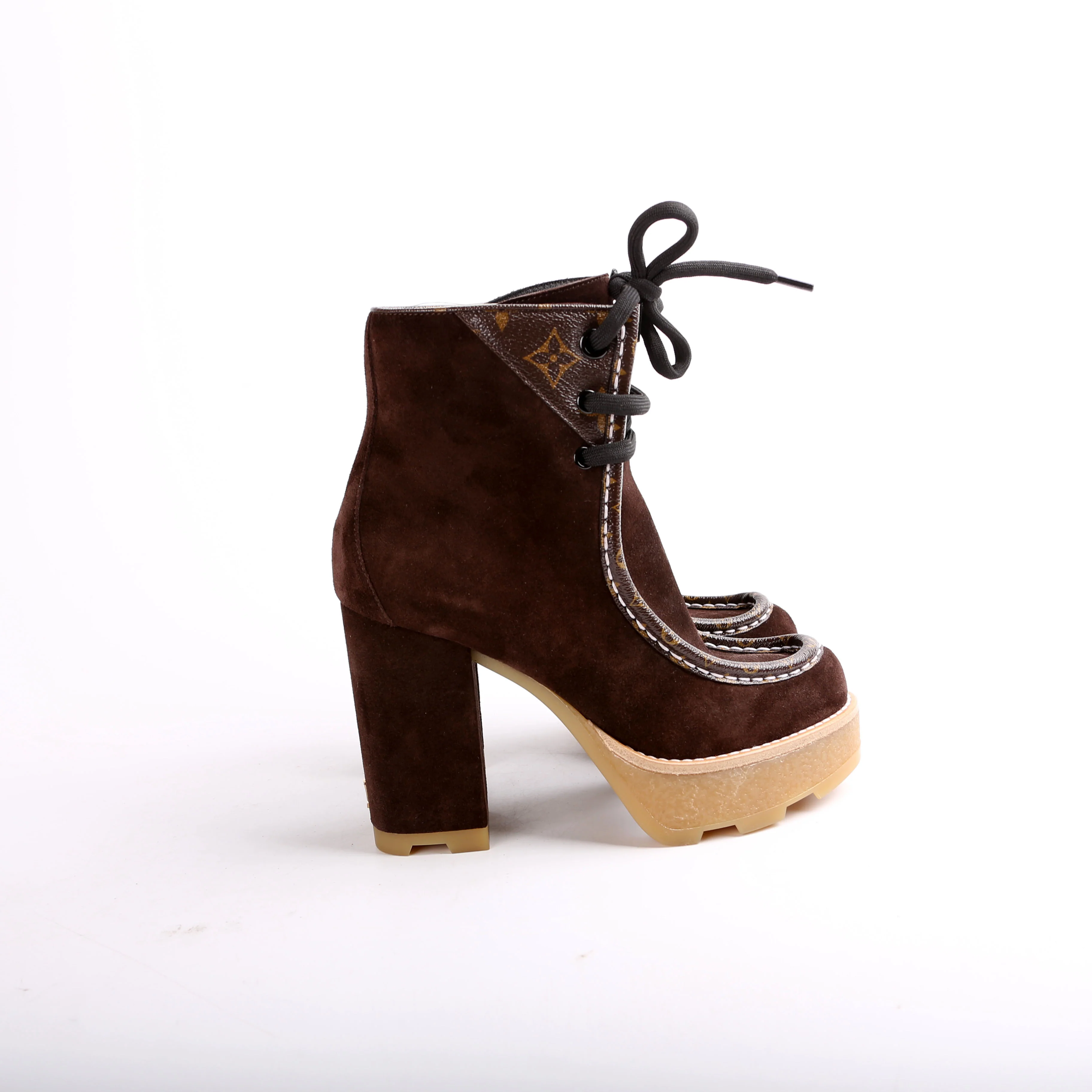 Suede Mono Ankle Boots Size 36.5 - Image 4