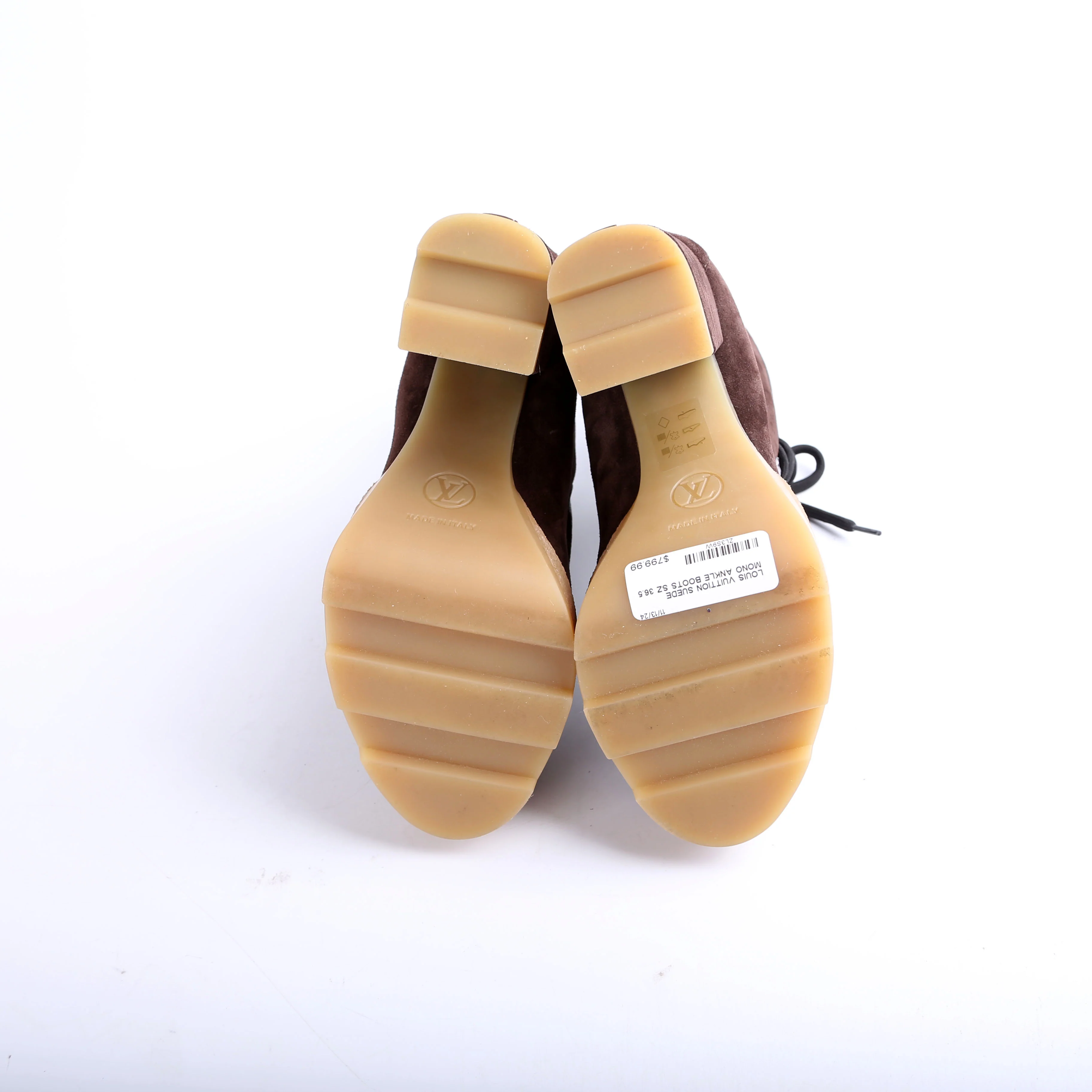 Suede Mono Ankle Boots Size 36.5 - Image 6