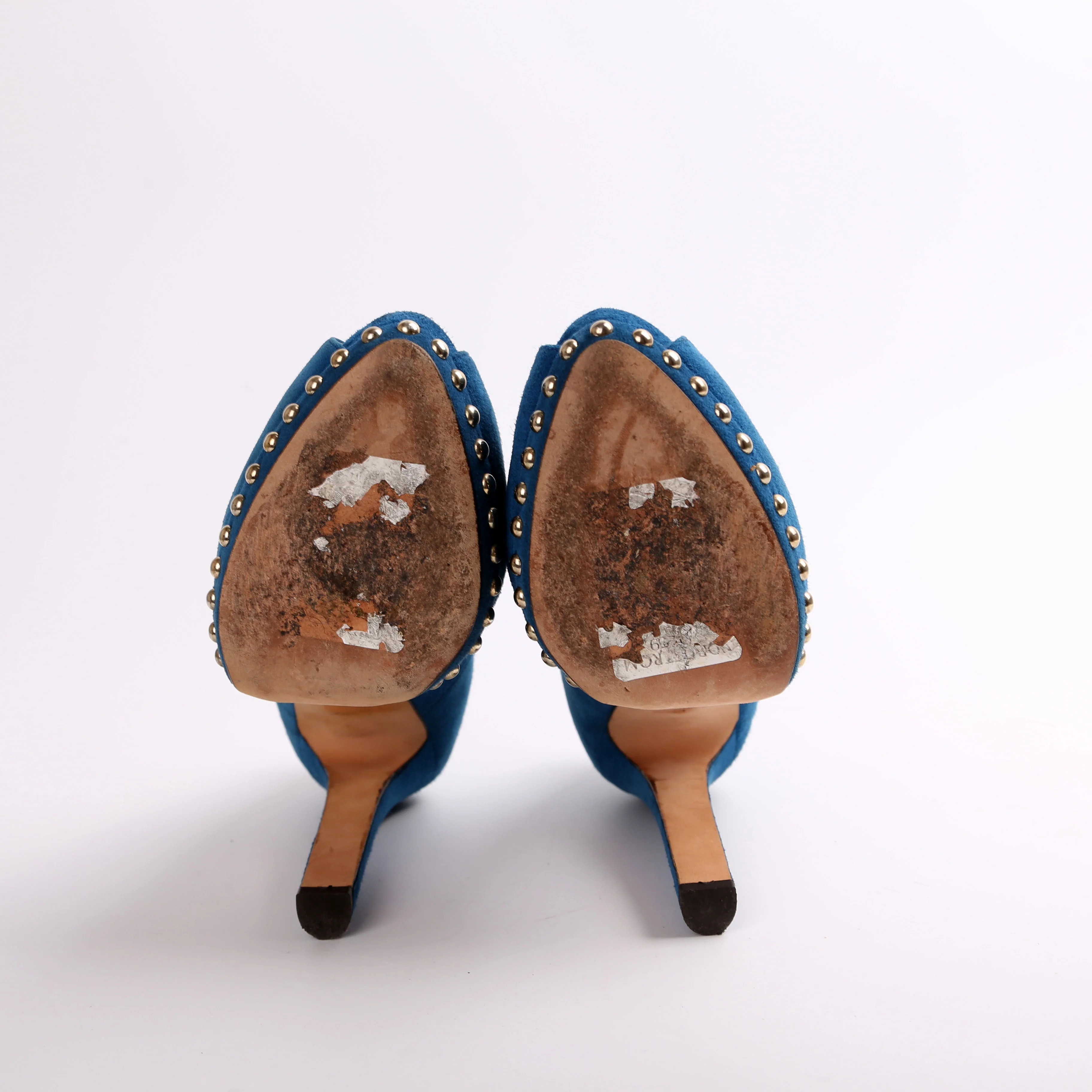 Suede Open Toe Pumps Size 39 - Image 6