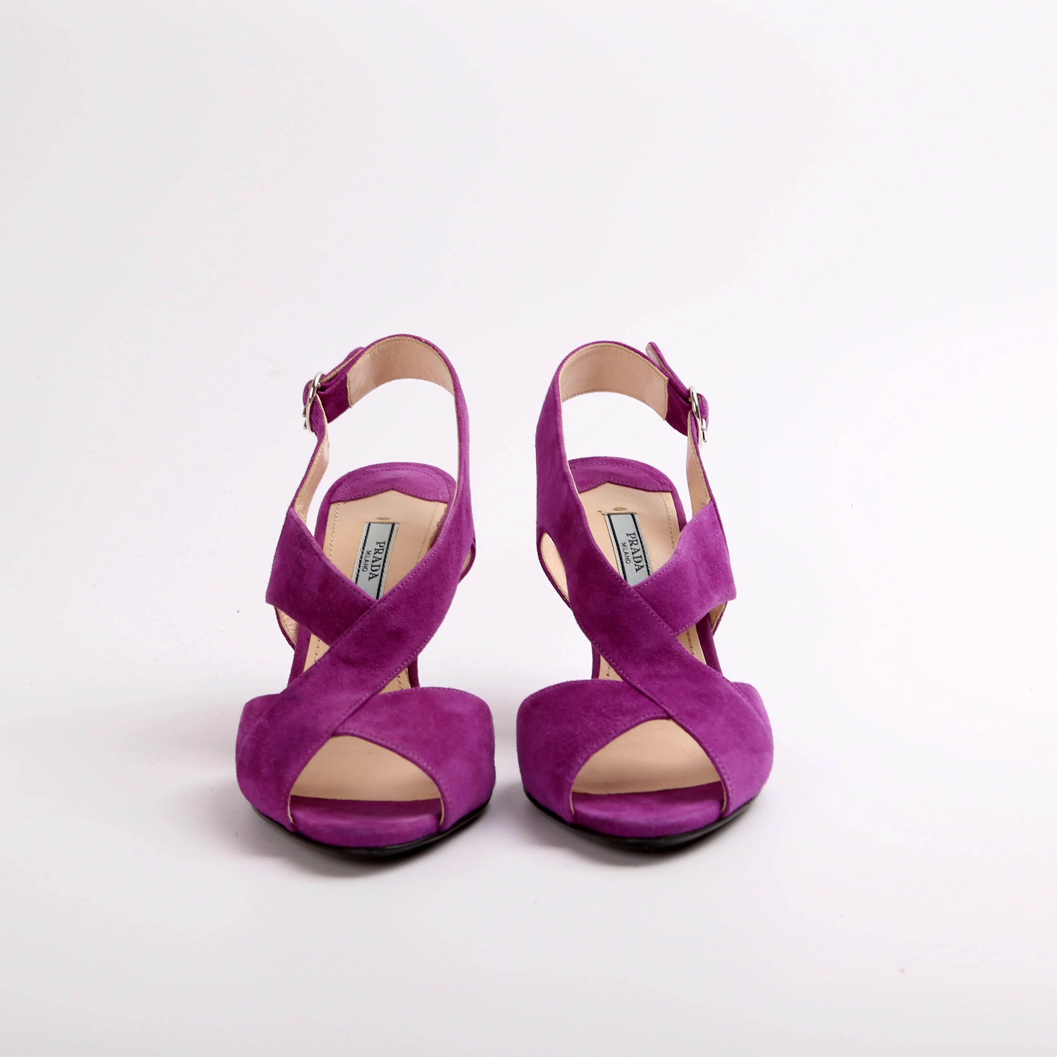 Suede Slingback Heels Size 37.5 - Image 2