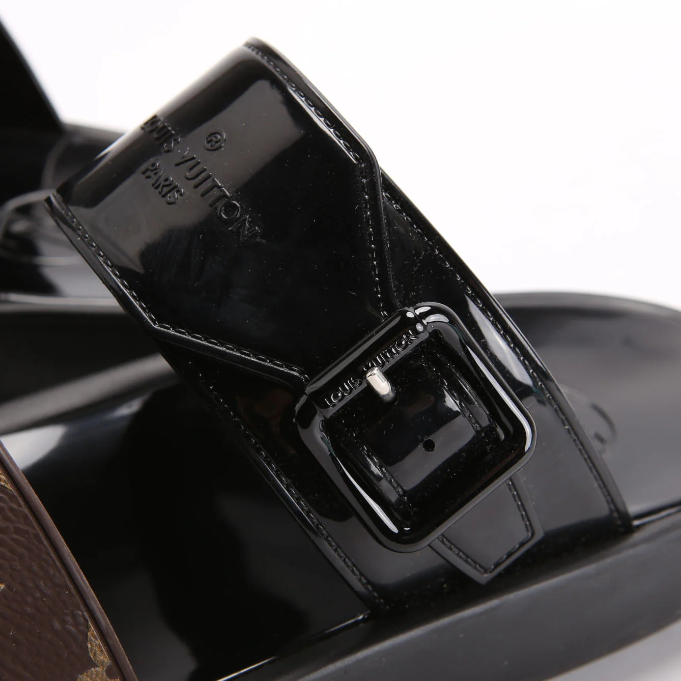 Sunbath Flat Mule Sandals Size 38 Black/Brown - Image 7