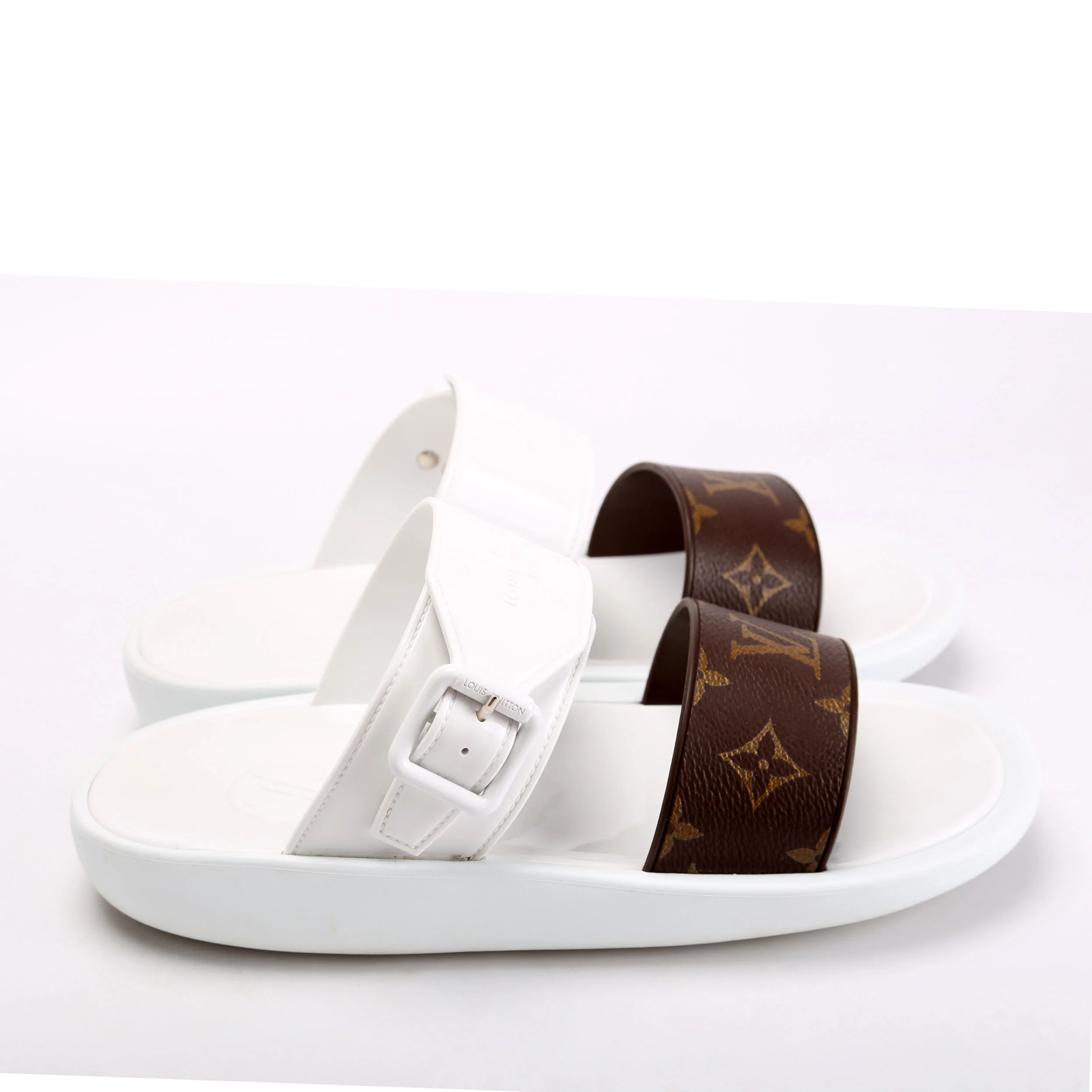 Sunbath Flat Mule Sandals Size 39 White - Image 3