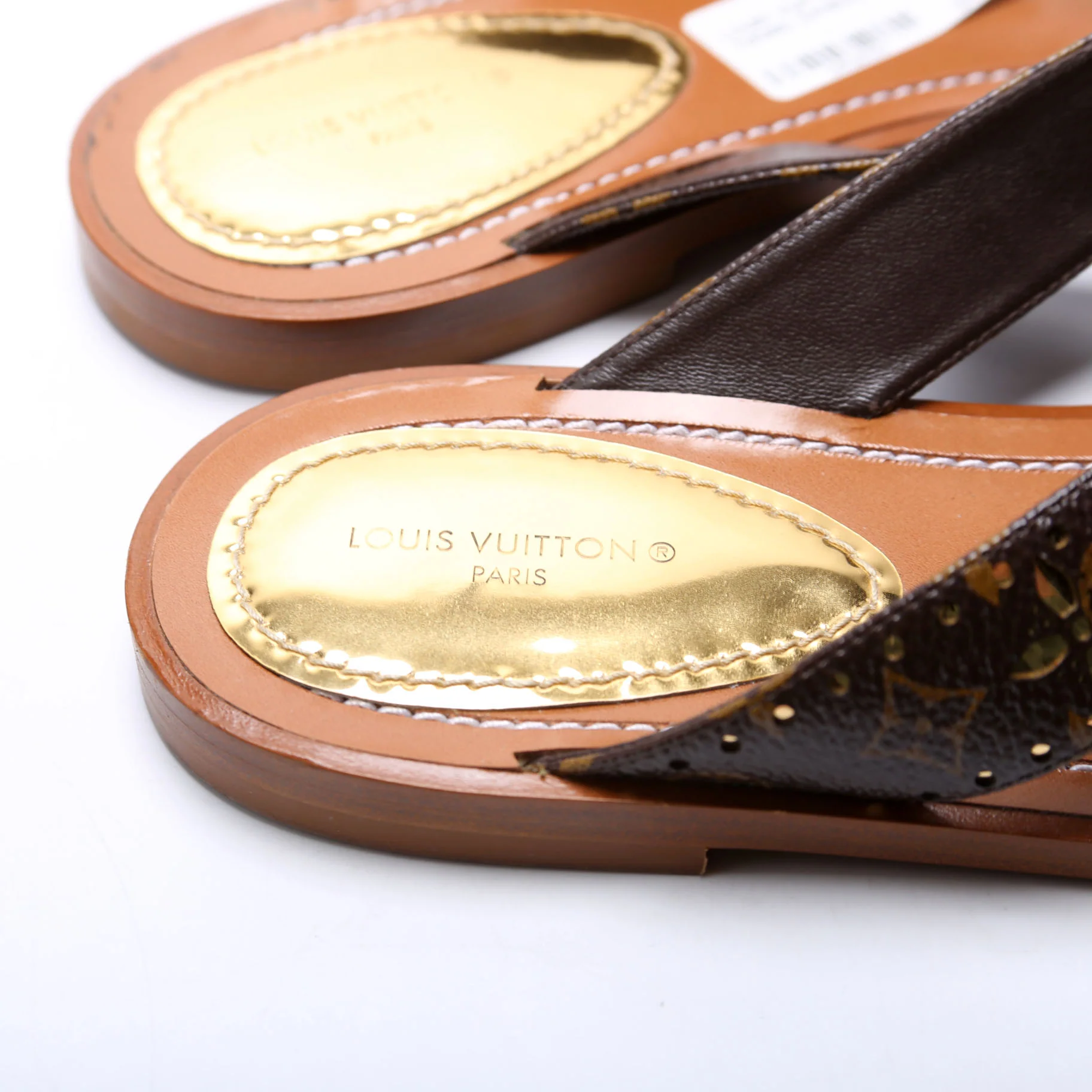 Sunny Flat Thong Sandals Size 39.5 Brown - Image 5