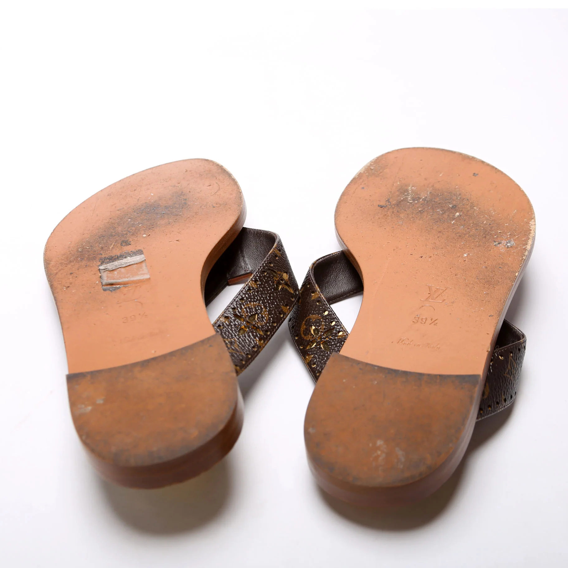 Sunny Flat Thong Sandals Size 39.5 Brown - Image 6
