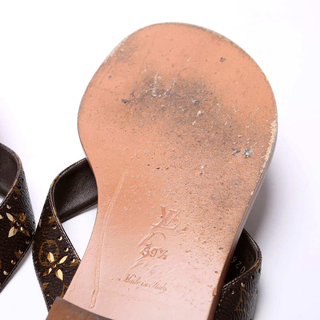 Sunny Flat Thong Sandals Size 39.5 Brown - Image 7
