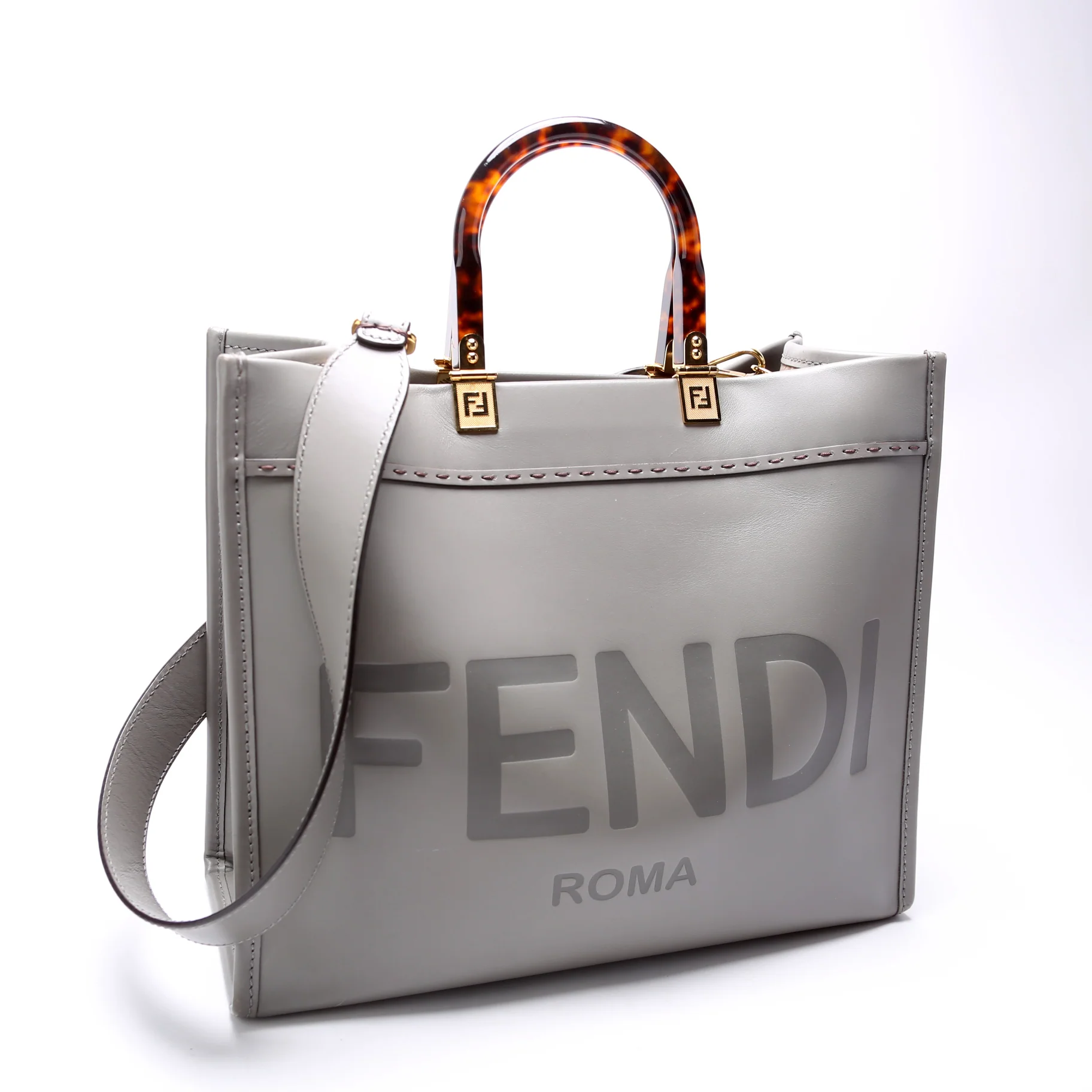 Sunshine Shopper Medium Leather Grey - Image 2