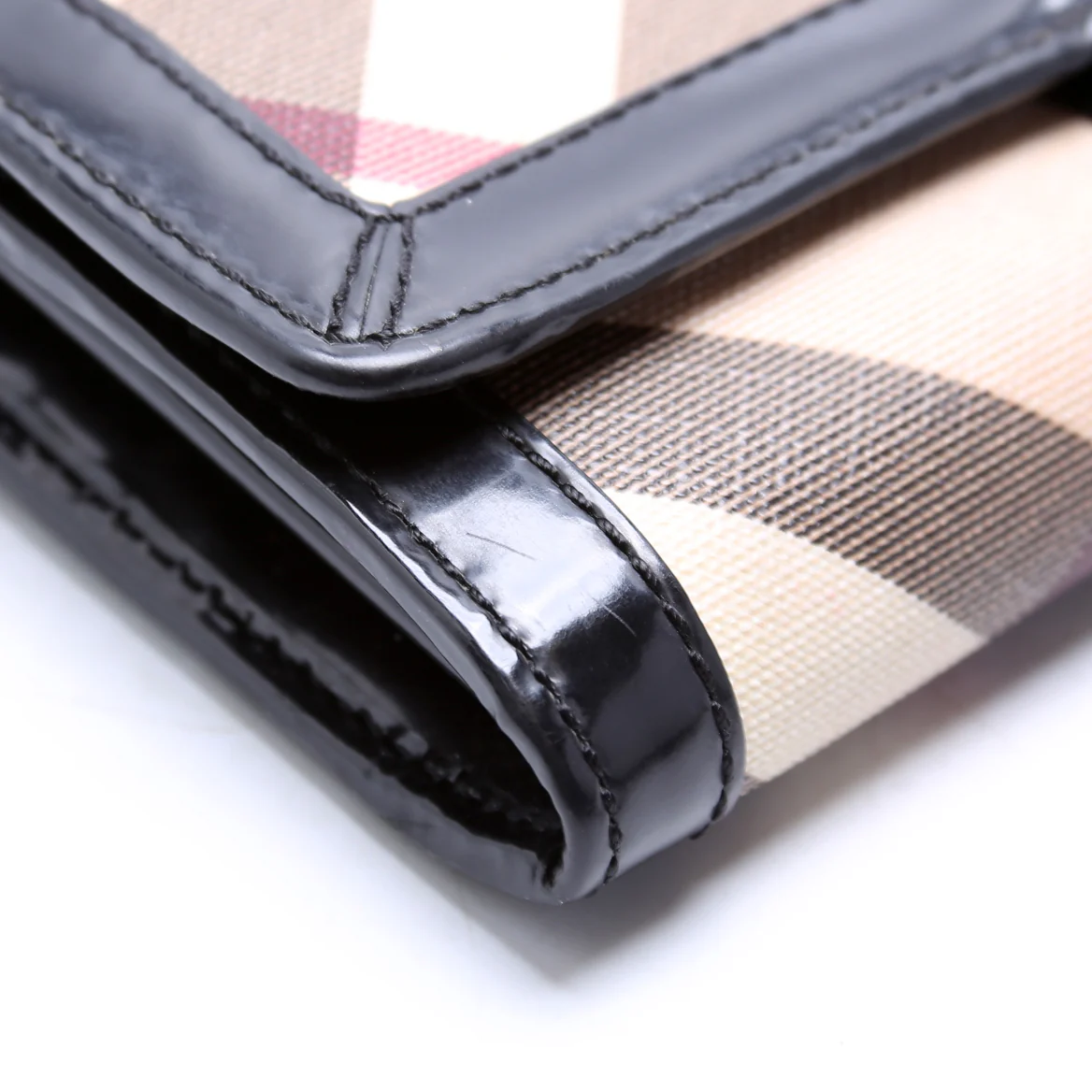 Supernova Check/Patent Leather Continental Wallet Black - Image 5