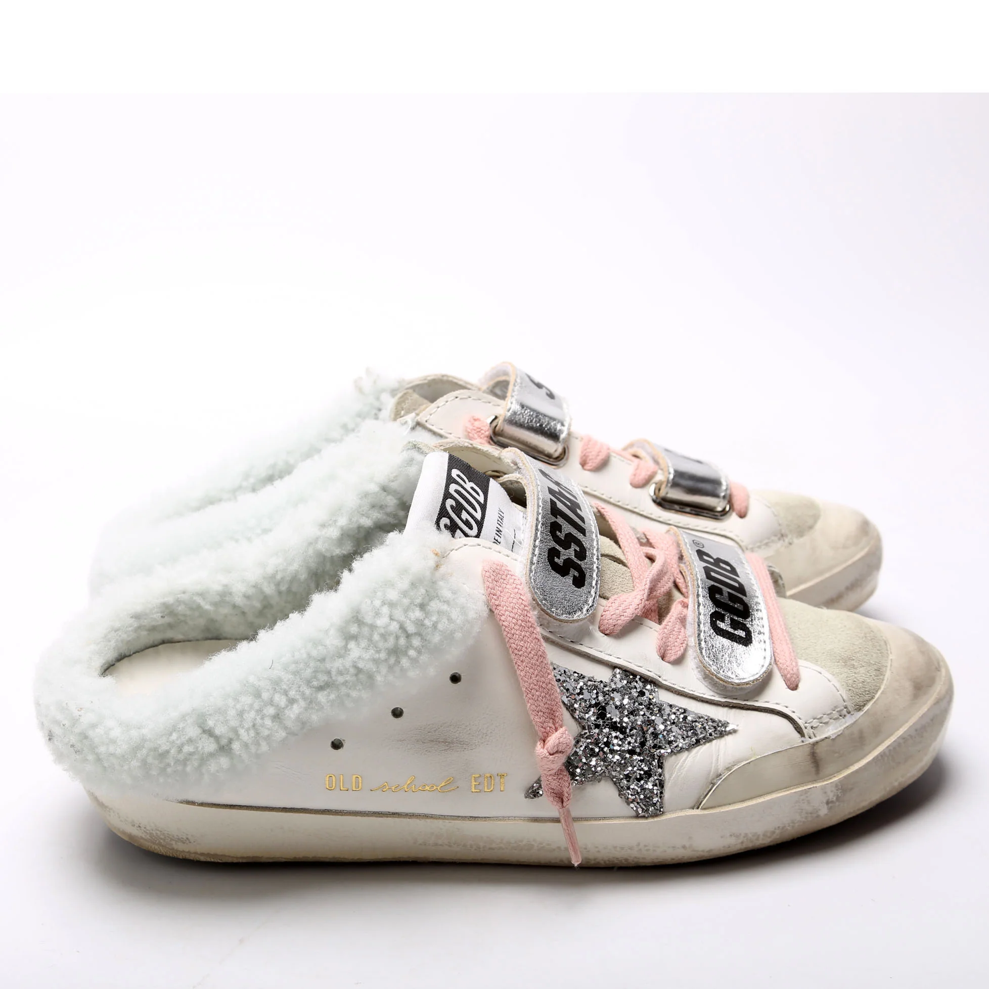 Superstar Sabot Shearling Sneakers Size 38 White/Blue - Image 3