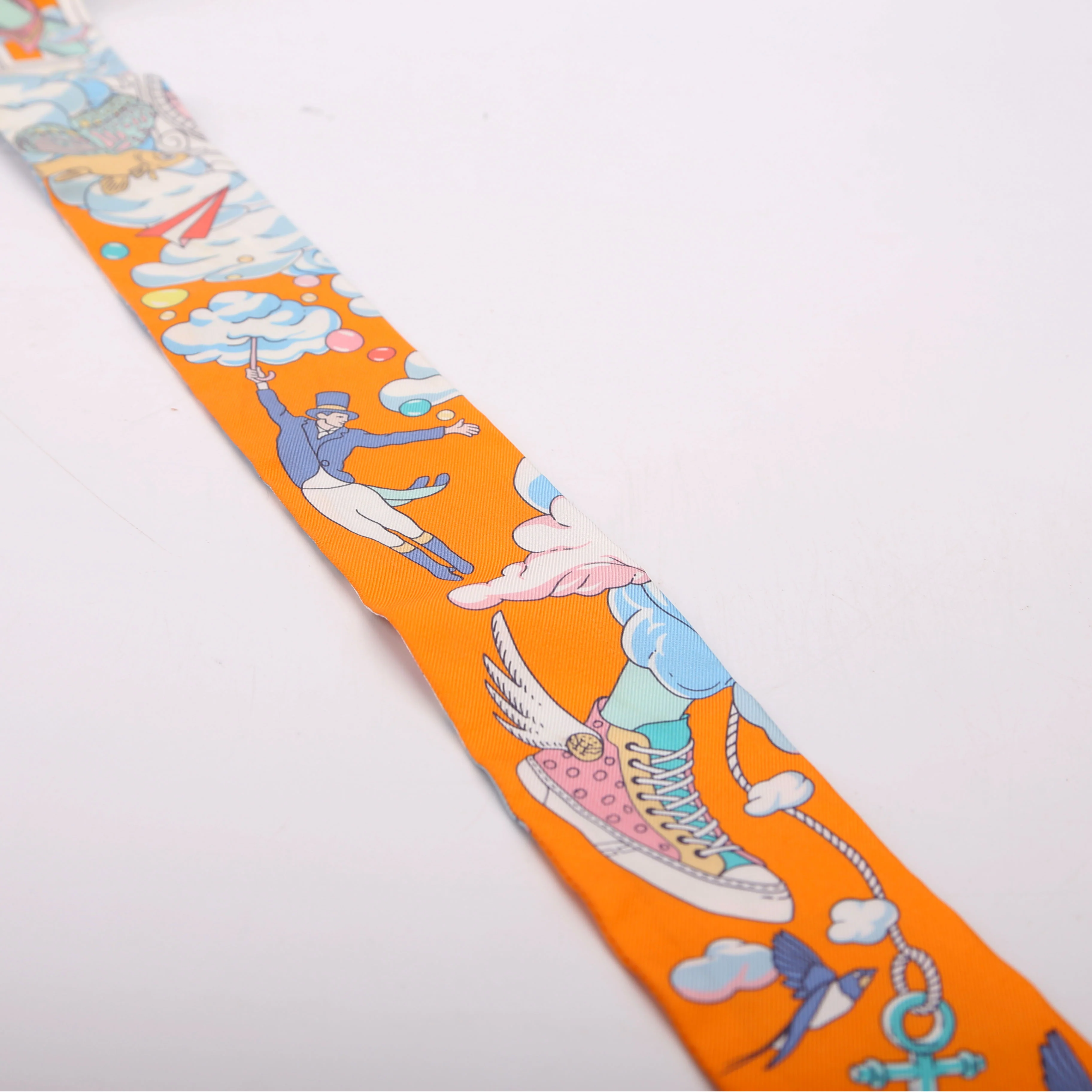 Sur Mon Nuage Twilly Silk Scarf Orange - Image 3