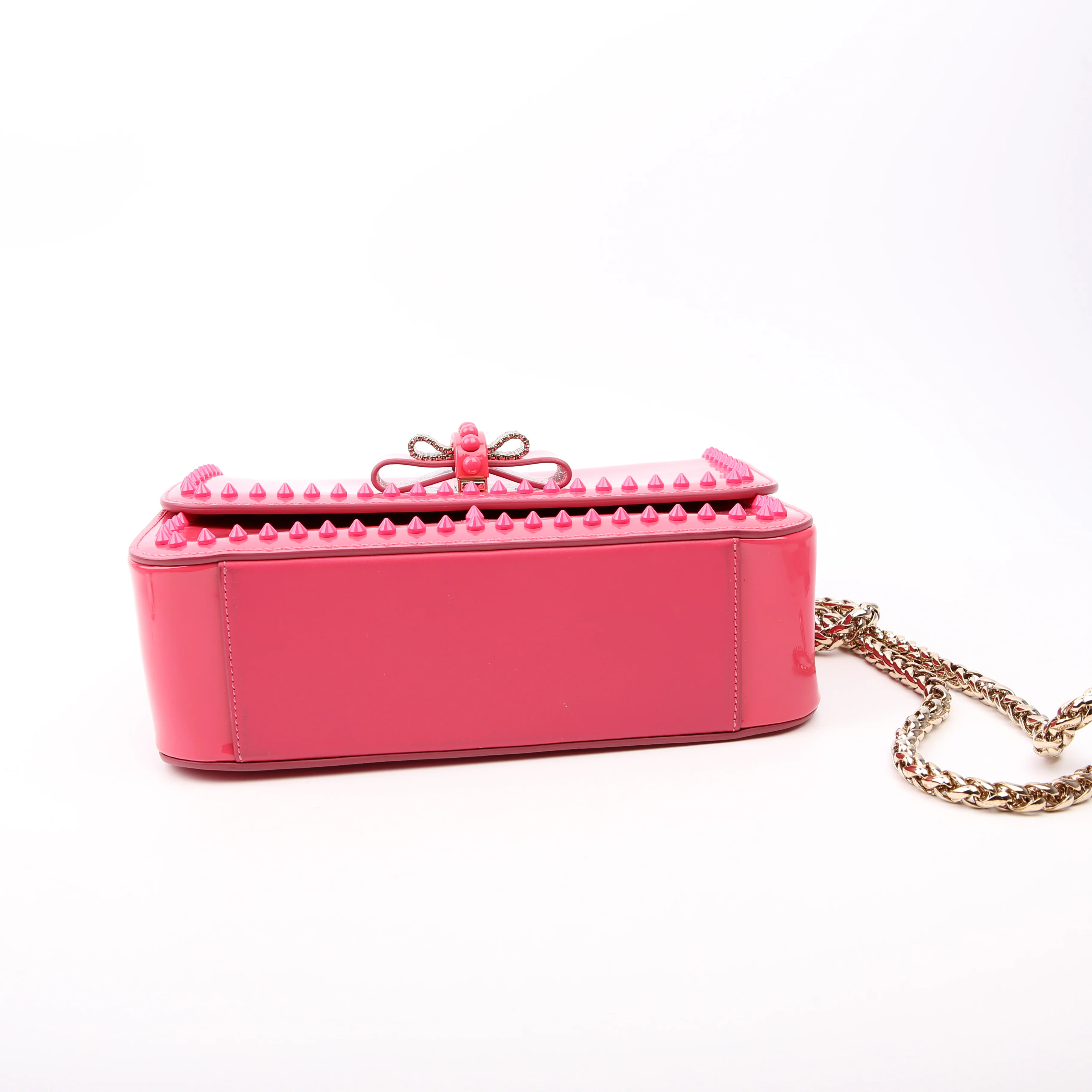Sweet Charity Spikes Patent Leather Shoulder Bag Pink - Image 4