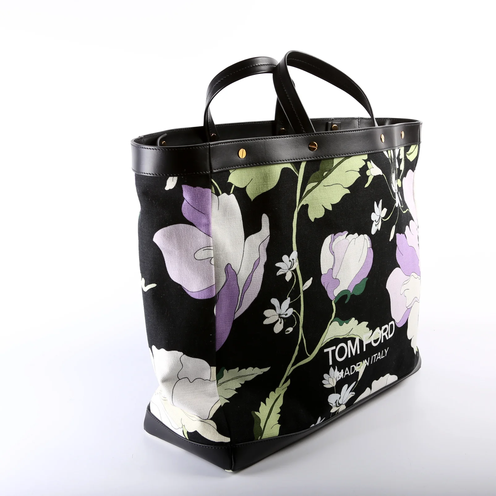 T-Screw Floral Canvas Shopping Tote - Image 2