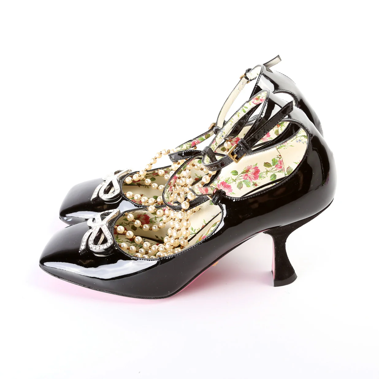 T-Strap Pearl Heels Size 37 - Image 3