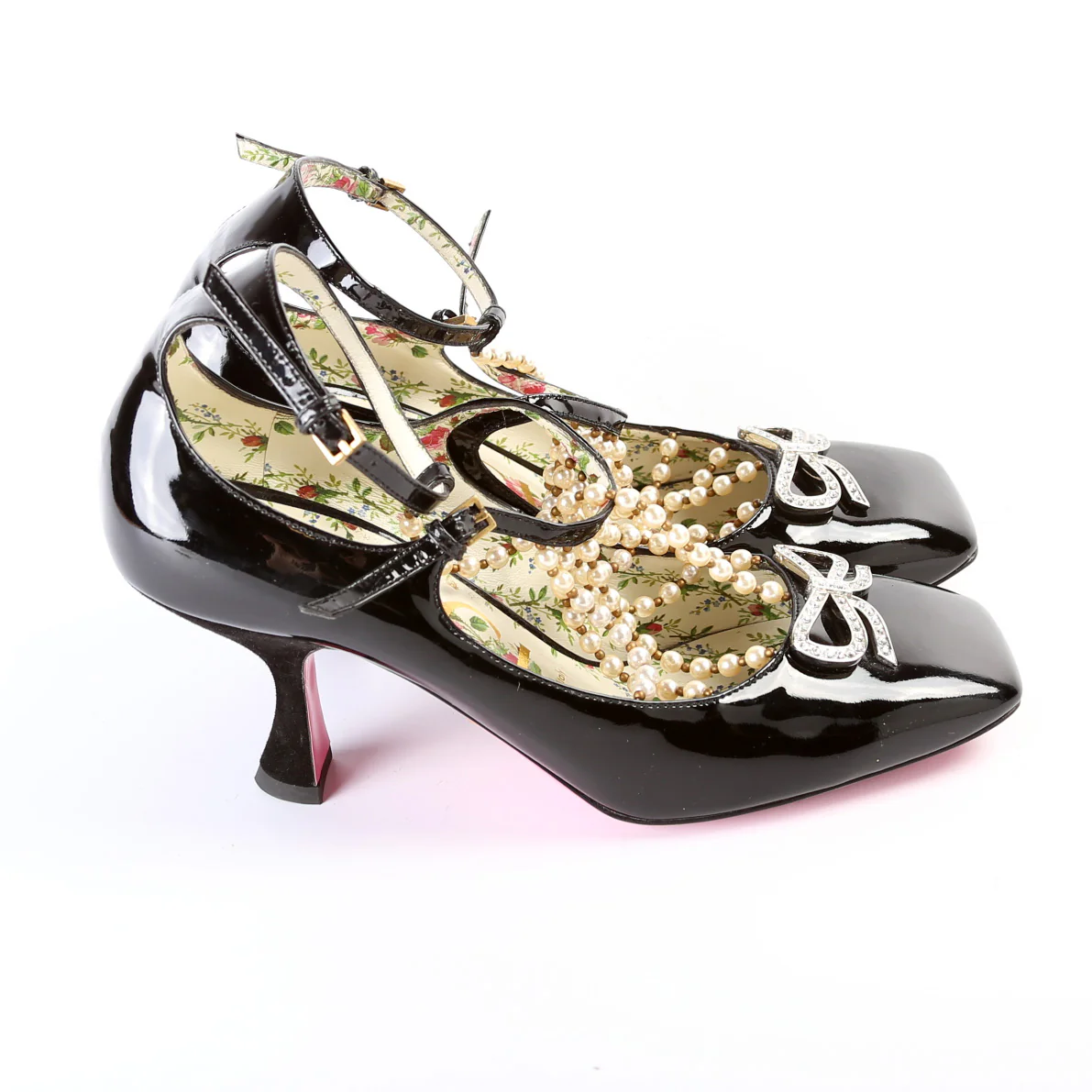 T-Strap Pearl Heels Size 37 - Image 5