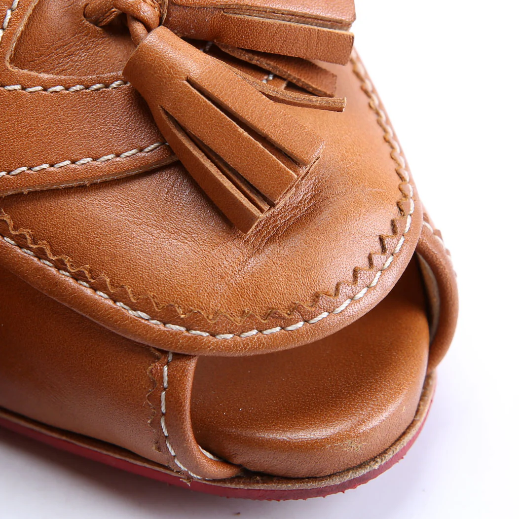 Tassel Leather Pumps Size 41 Cognac - Image 6