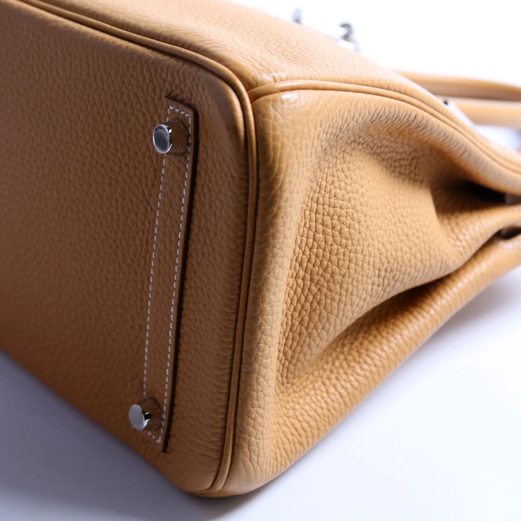 Taurillon Clemence Birkin 30 Natural Sable/Silver - Image 5