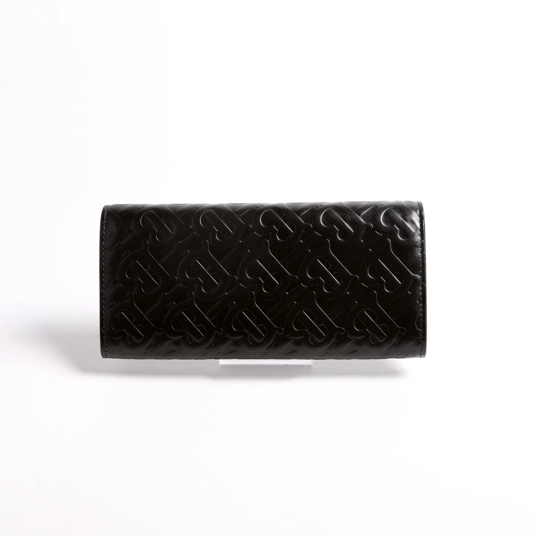 TB Embossed Leather Long Wallet Black - Image 2