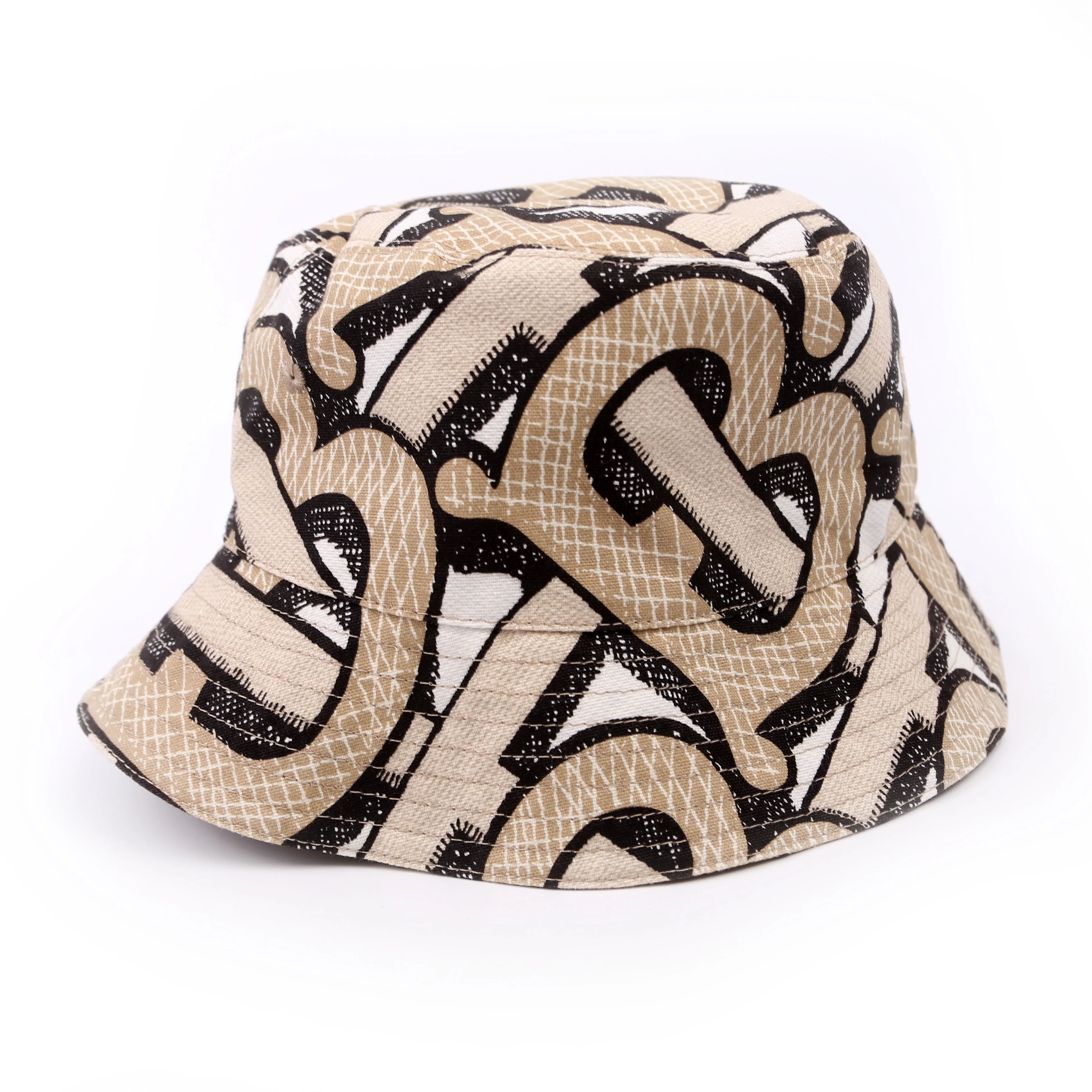 TB Logo Bucket Hat Size Medium 57 Beige/Black - Image 3