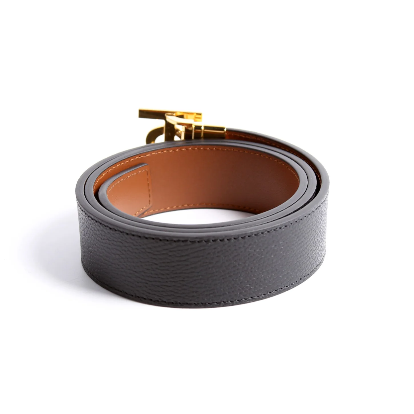TB Logo Leather Reversible Belt Size 80/32 Black/Brown - Image 2