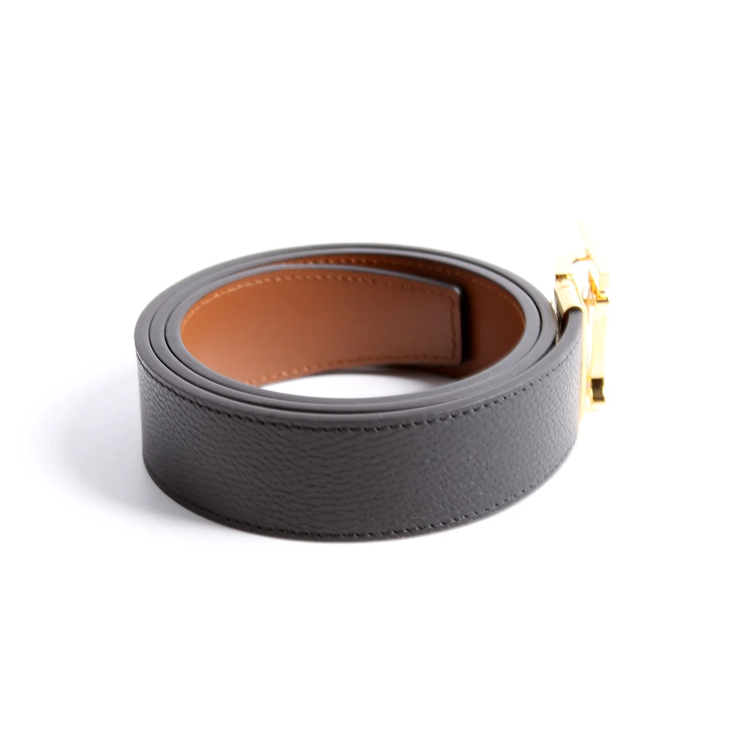 TB Logo Leather Reversible Belt Size 80/32 Black/Brown - Image 3