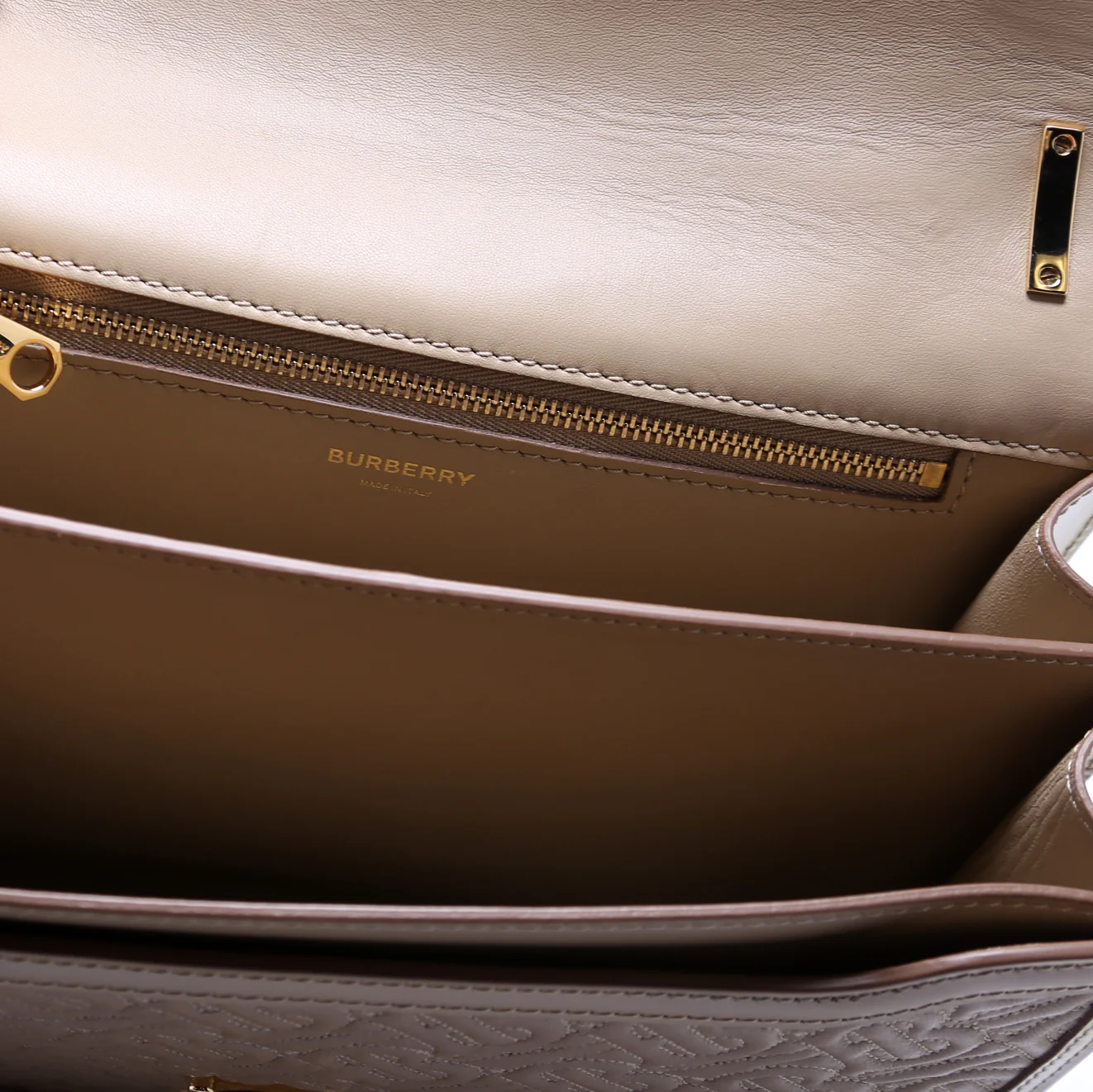TB Monogram Shoulder Bag Medium Beige - Image 7