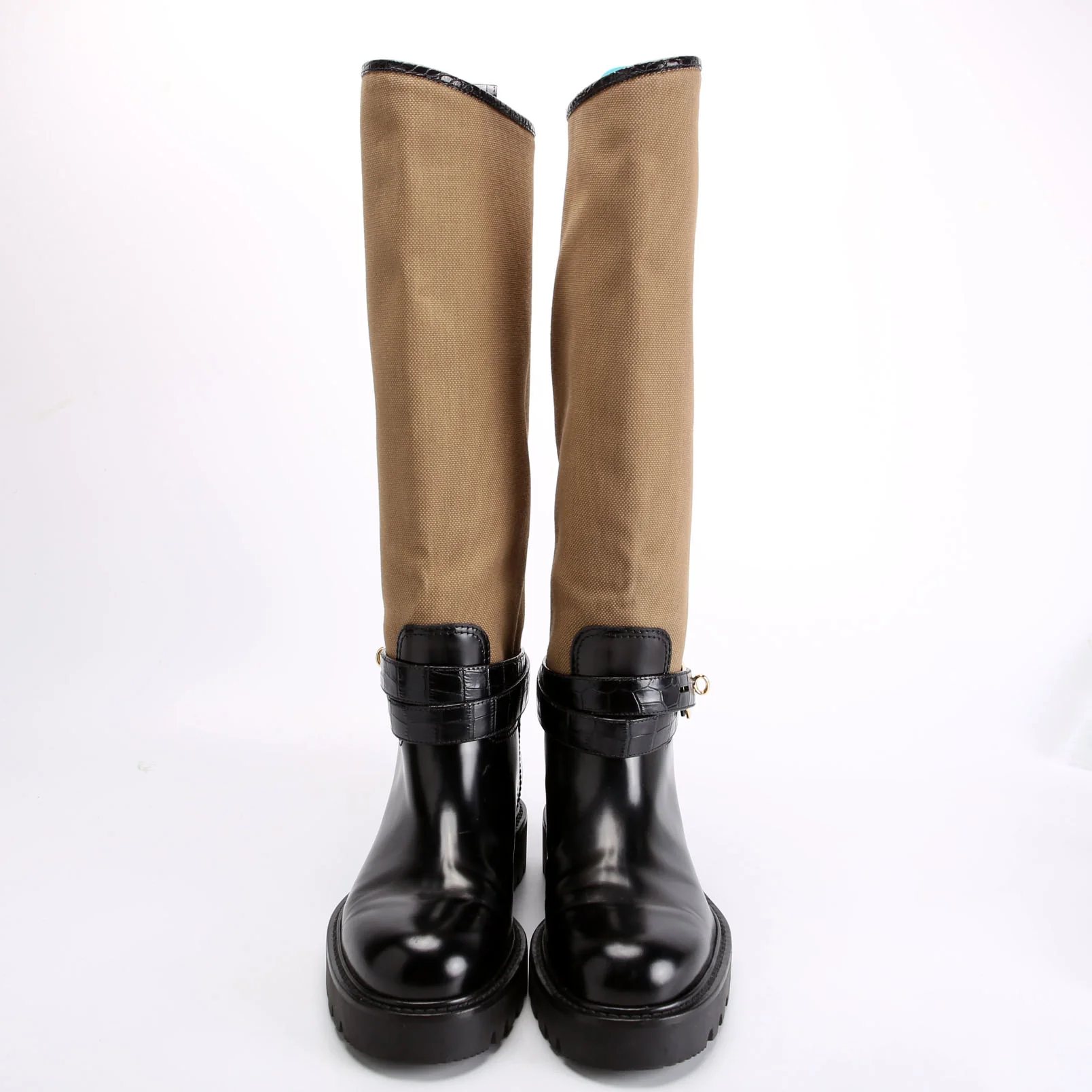 Territory Flat High Ranger Boots Size 37 Beige/Black - Image 2