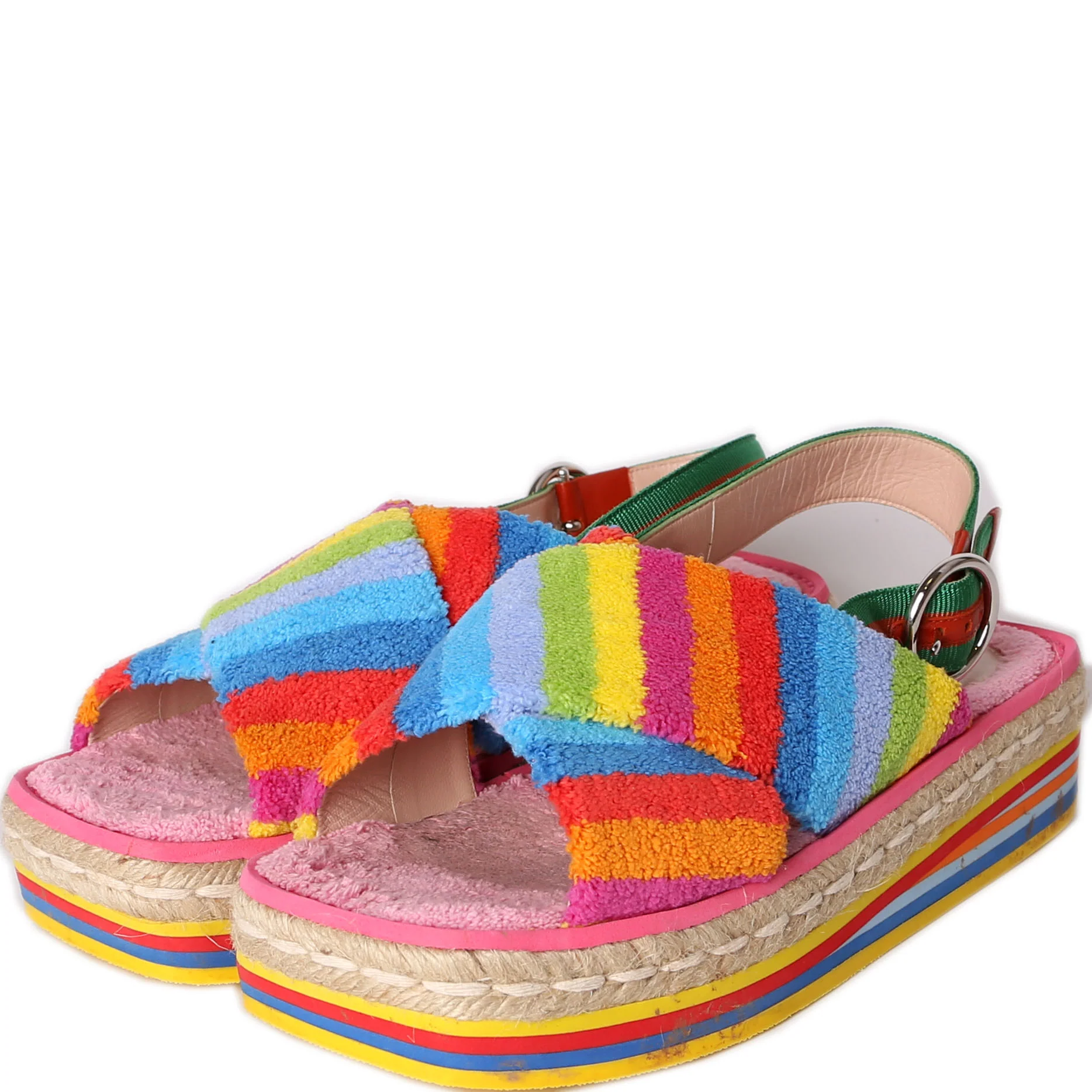 Terry Cloth Web Espadrilles Size 38