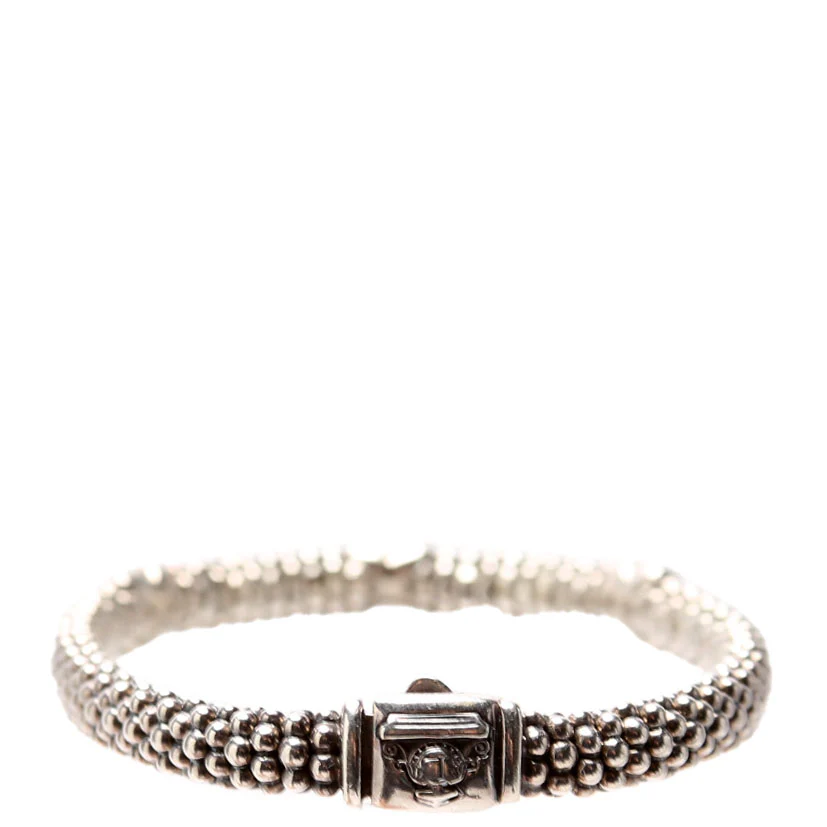 Three Station Caviar Beaded 3MM 925/750/