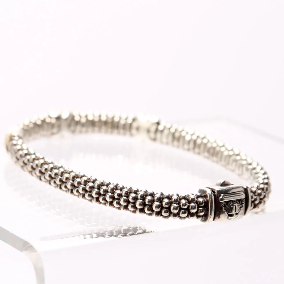 Three Station Caviar Beaded 3MM 925/750/ - Image 2