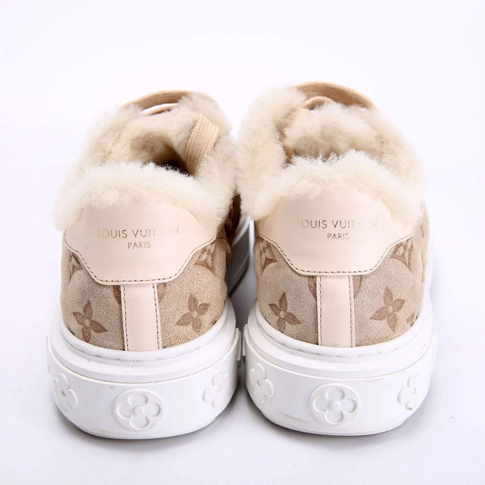 Timeout Sneakers Suede Shearling Size 36 Taupe - Image 4
