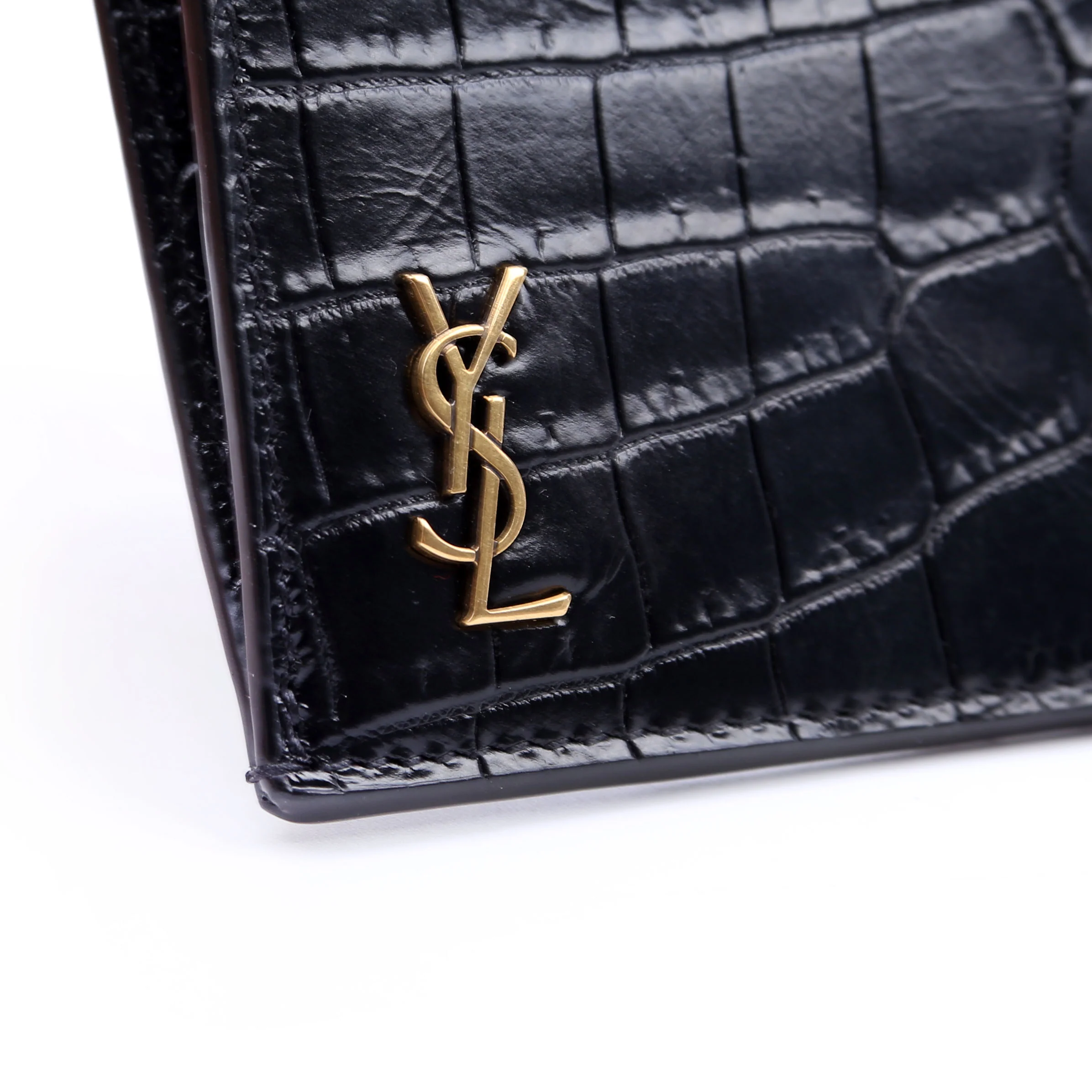 Tiny Cassandra Fragmetns Zip Card Case Croc Embossed Black - Image 10