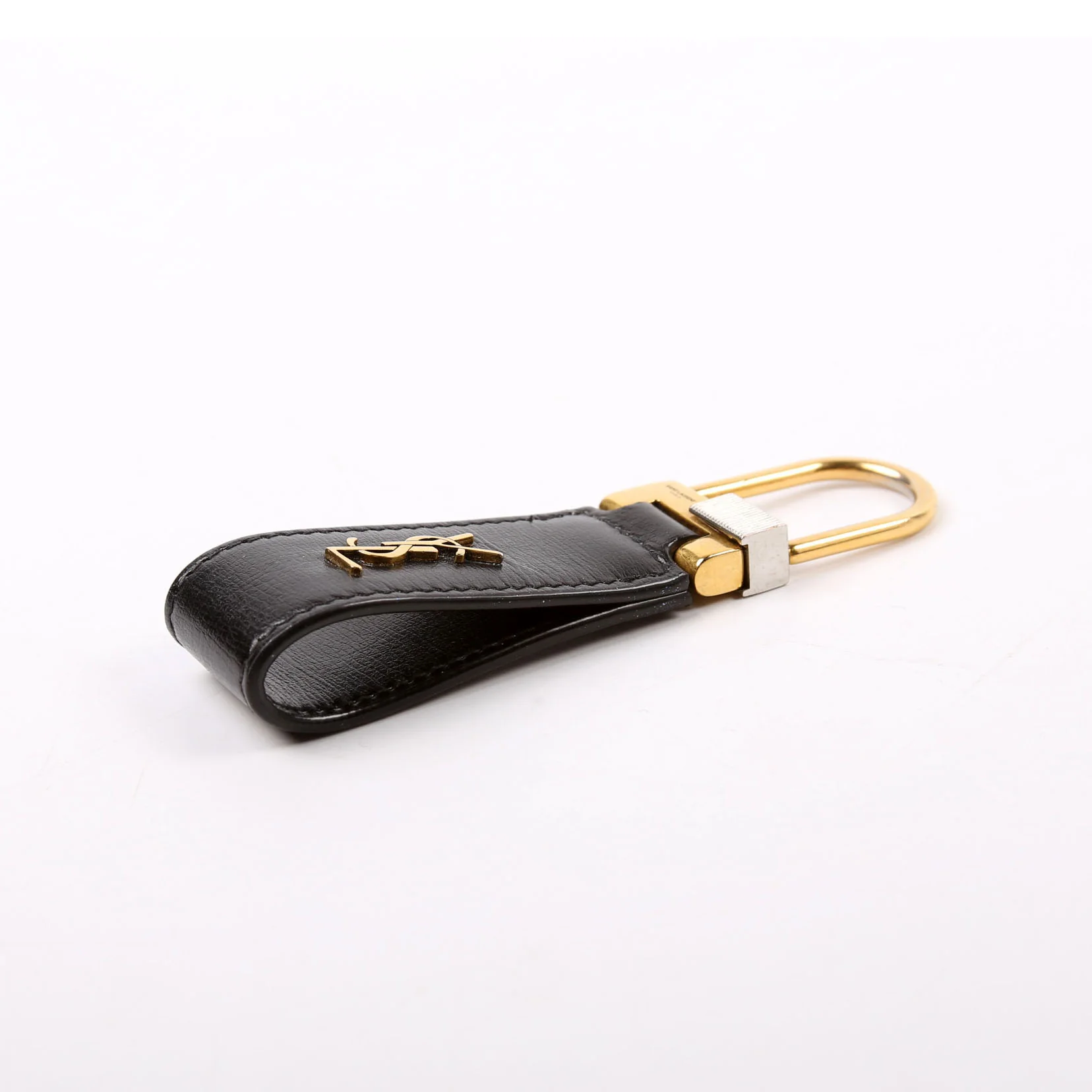 Tiny Cassandre Keyring Smooth Leather Black/Gold - Image 2
