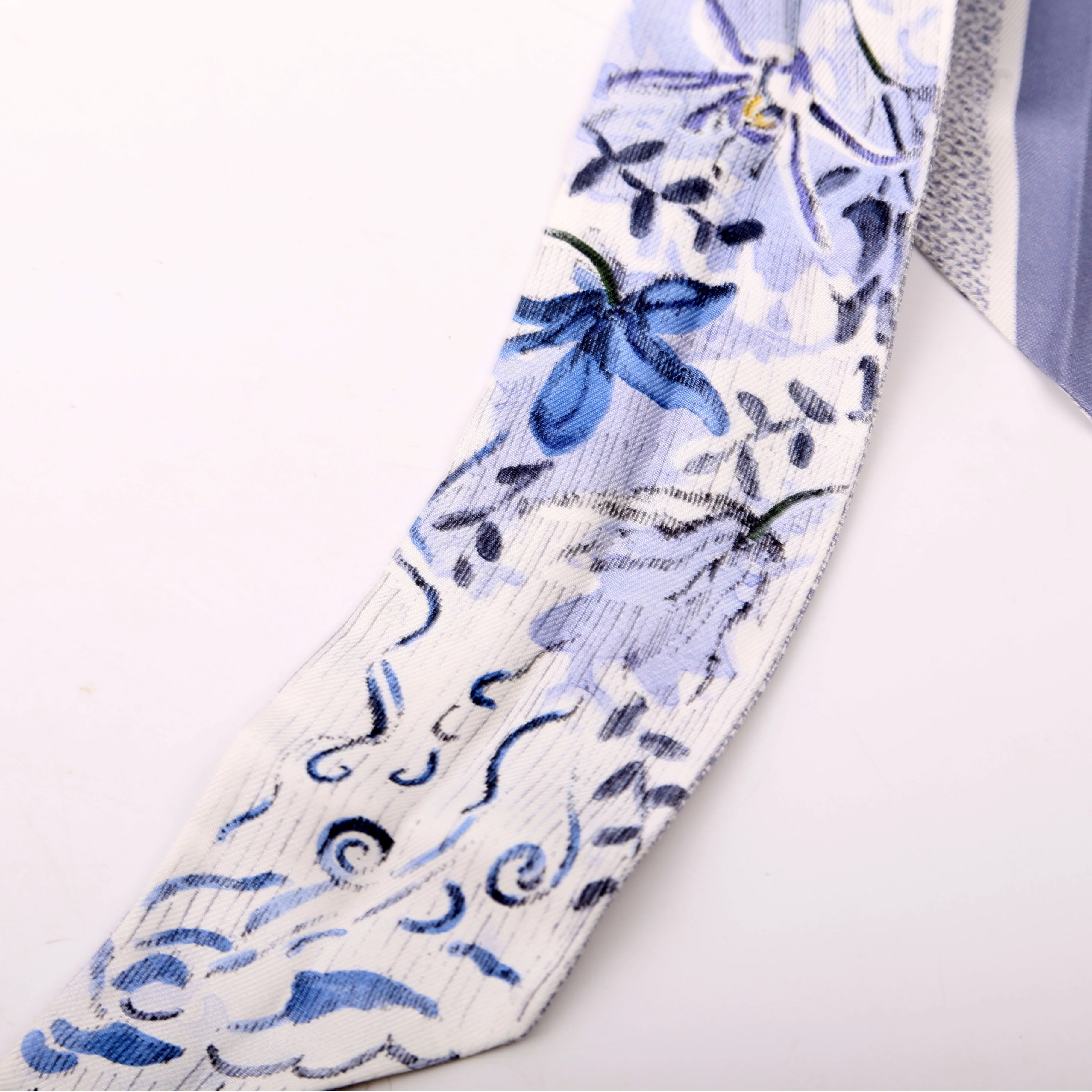 Toile De Jouy Mitzah Twilly Silk Scarf Periwinkle/White - Image 4