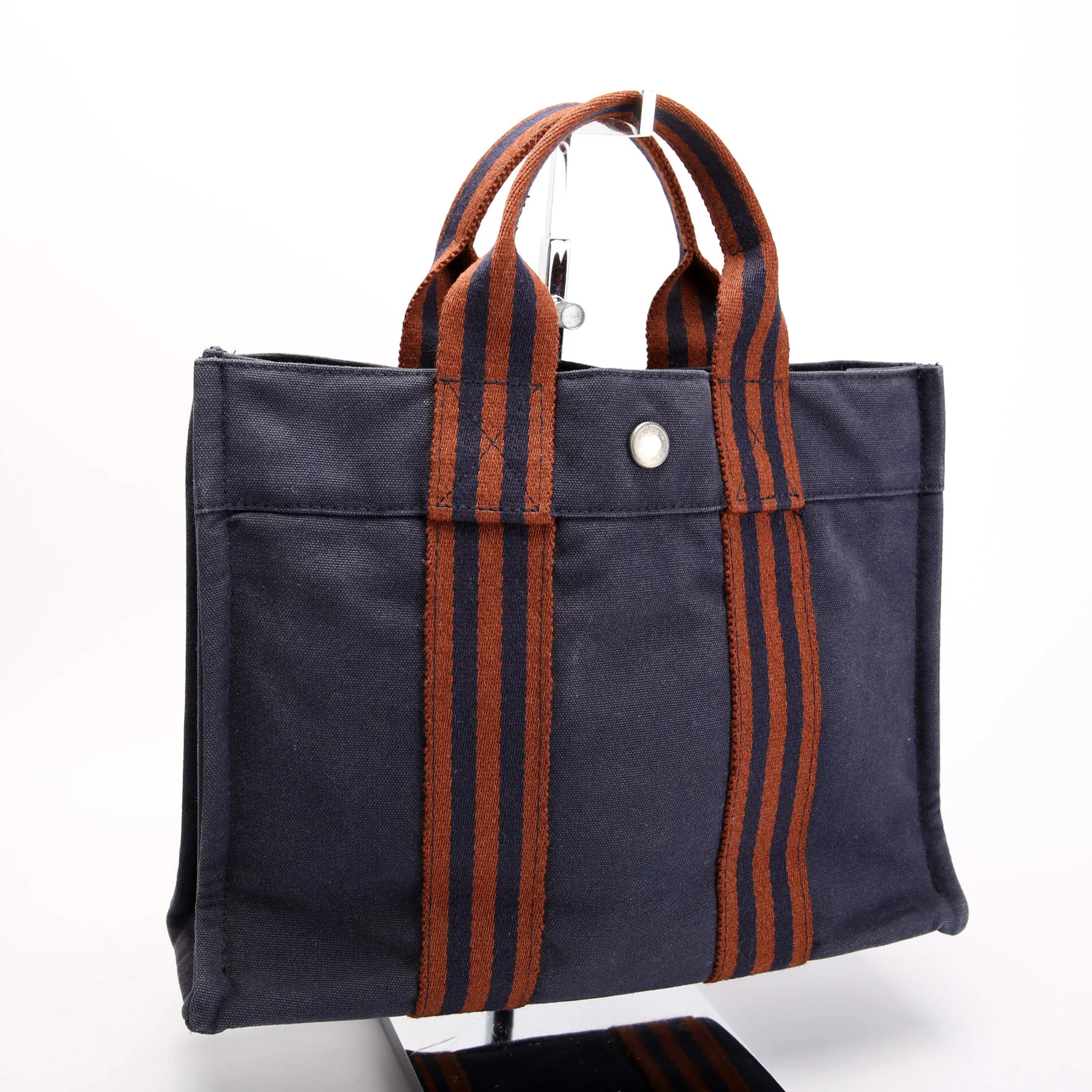 Toile Fourre-Tout PM Tote Navy/Brown - Image 2