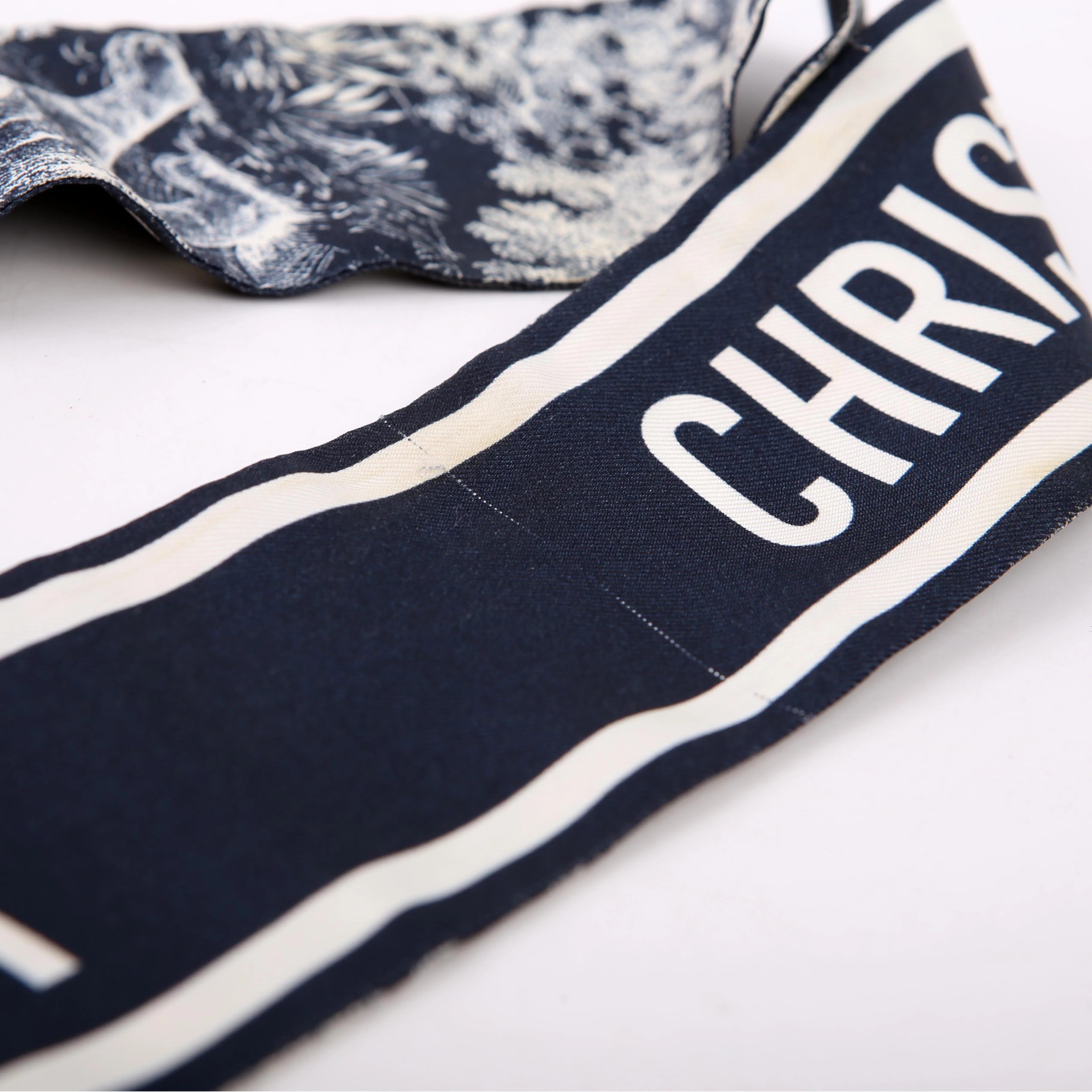 Toile Jouy Mitzah Twilly Silk Scarf Navy Blue - Image 5