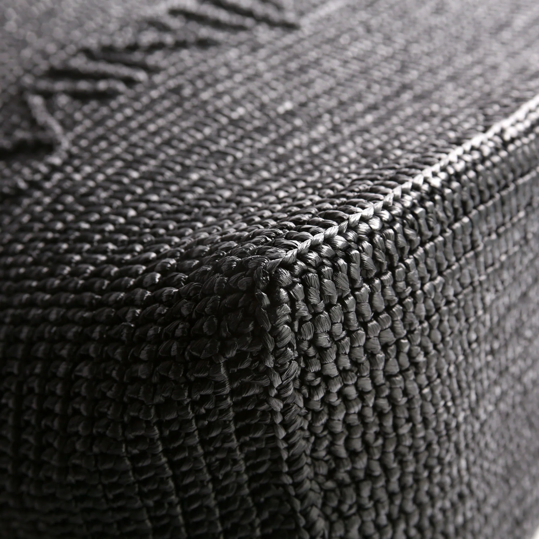 Tonal Raffia Tote Black - Image 8