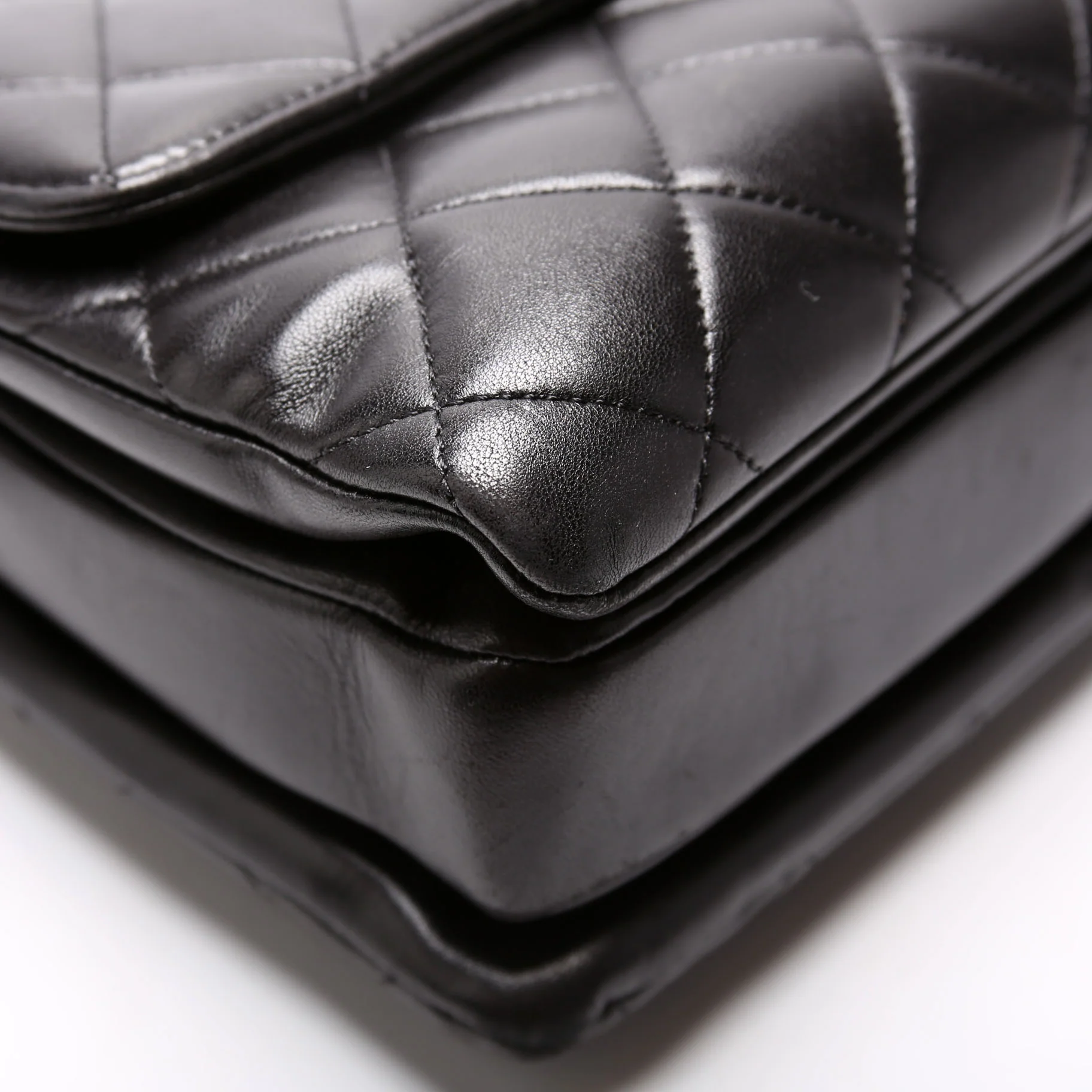 Trendy Top Handle Medium Lambskin 24M Black - Image 5