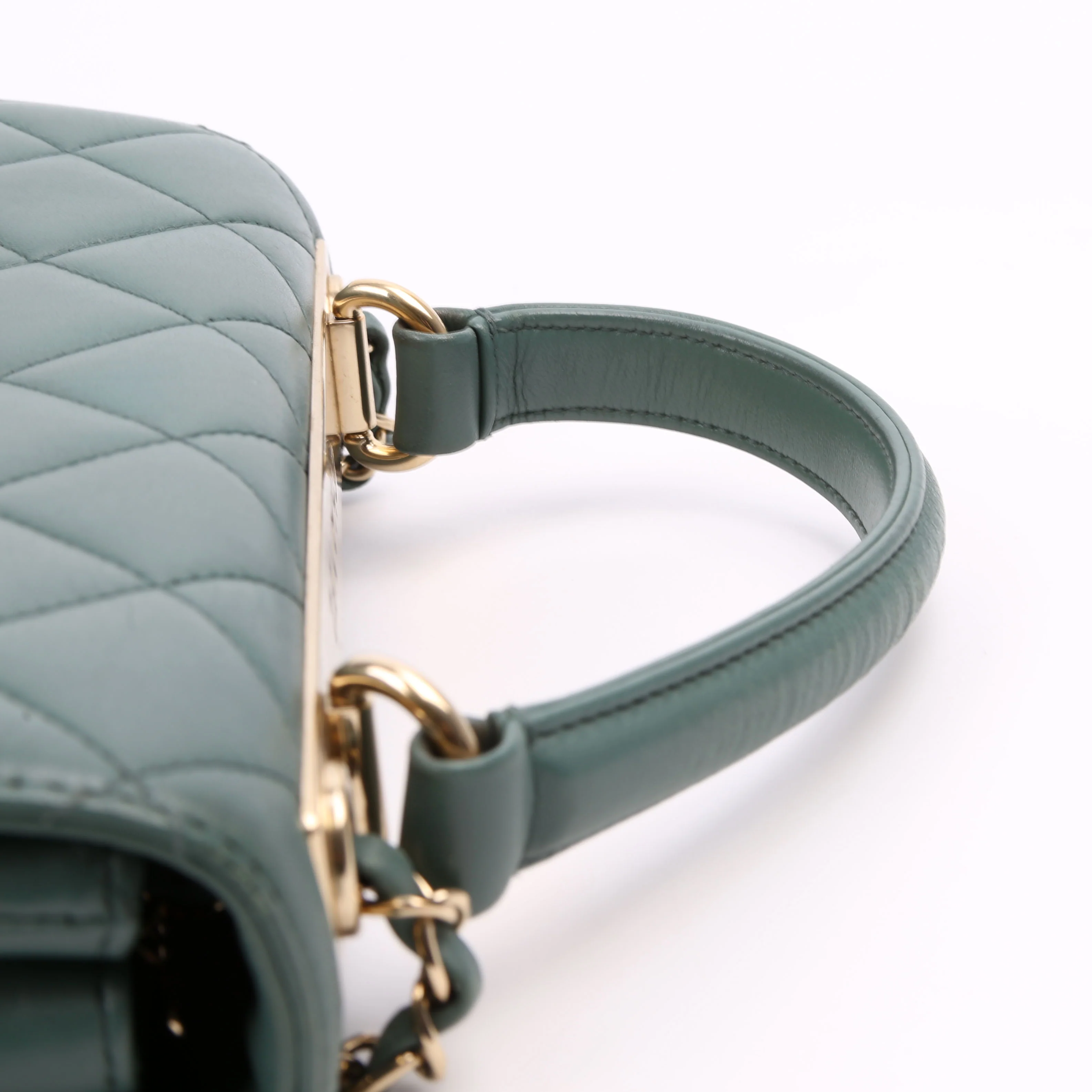 Trendy Top Handle Medium Lambskin 26M Green - Image 11