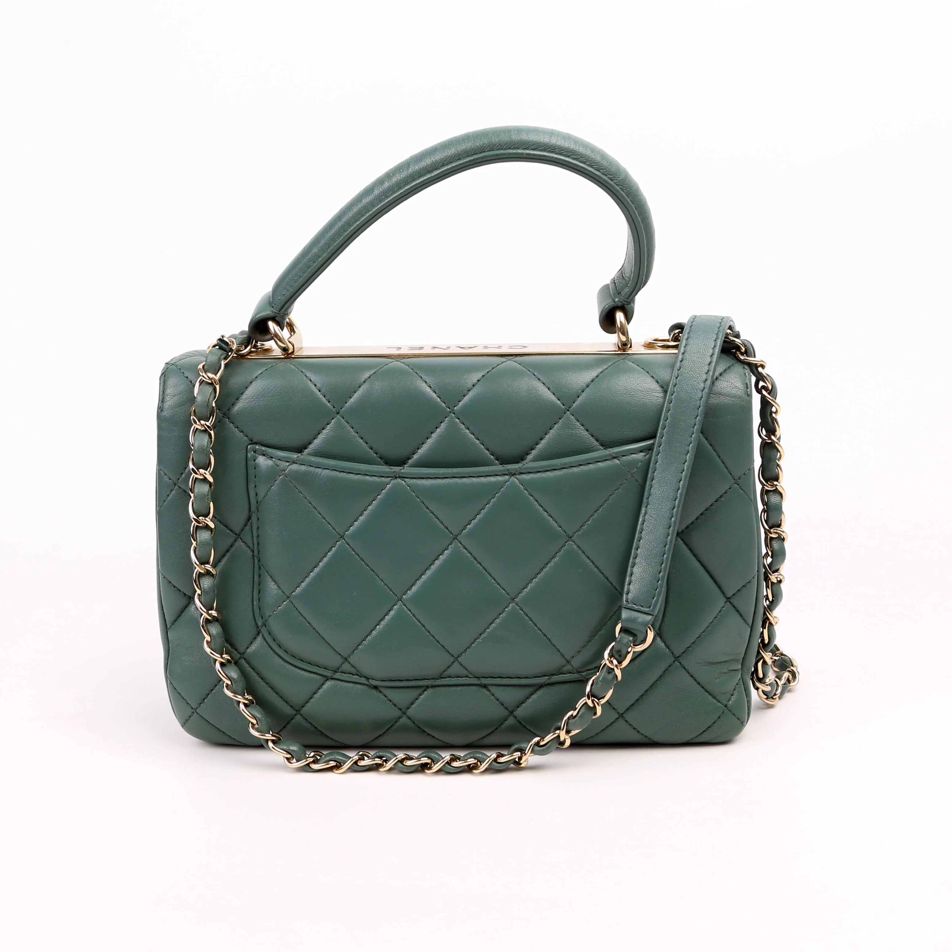 Trendy Top Handle Medium Lambskin 26M Green - Image 2
