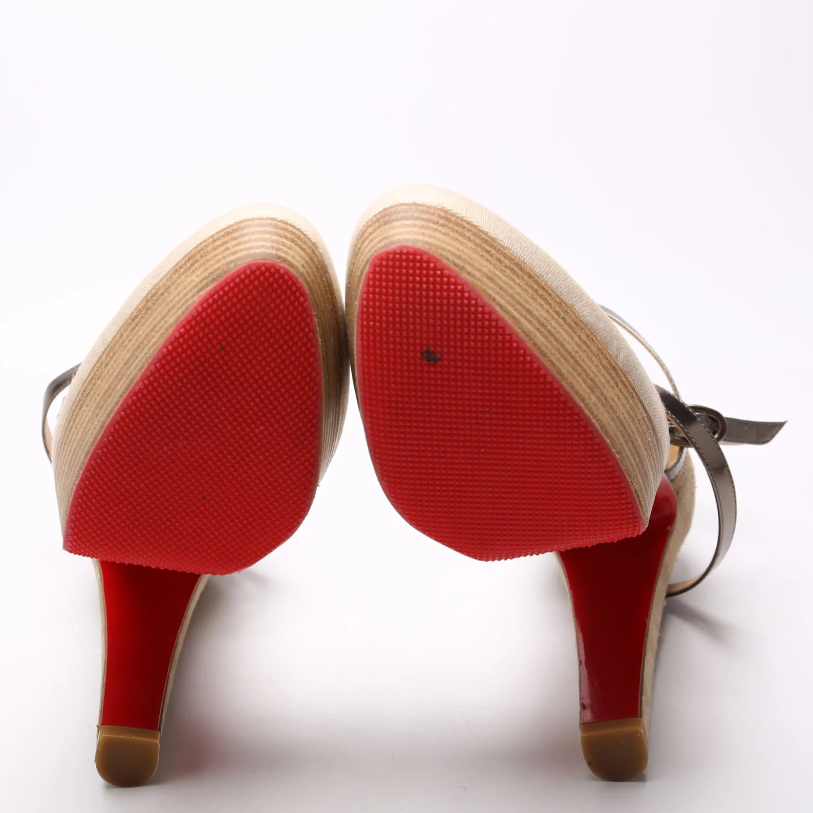 Tri Color Suede Platform Pumps Size 39.5 Tan - Image 7