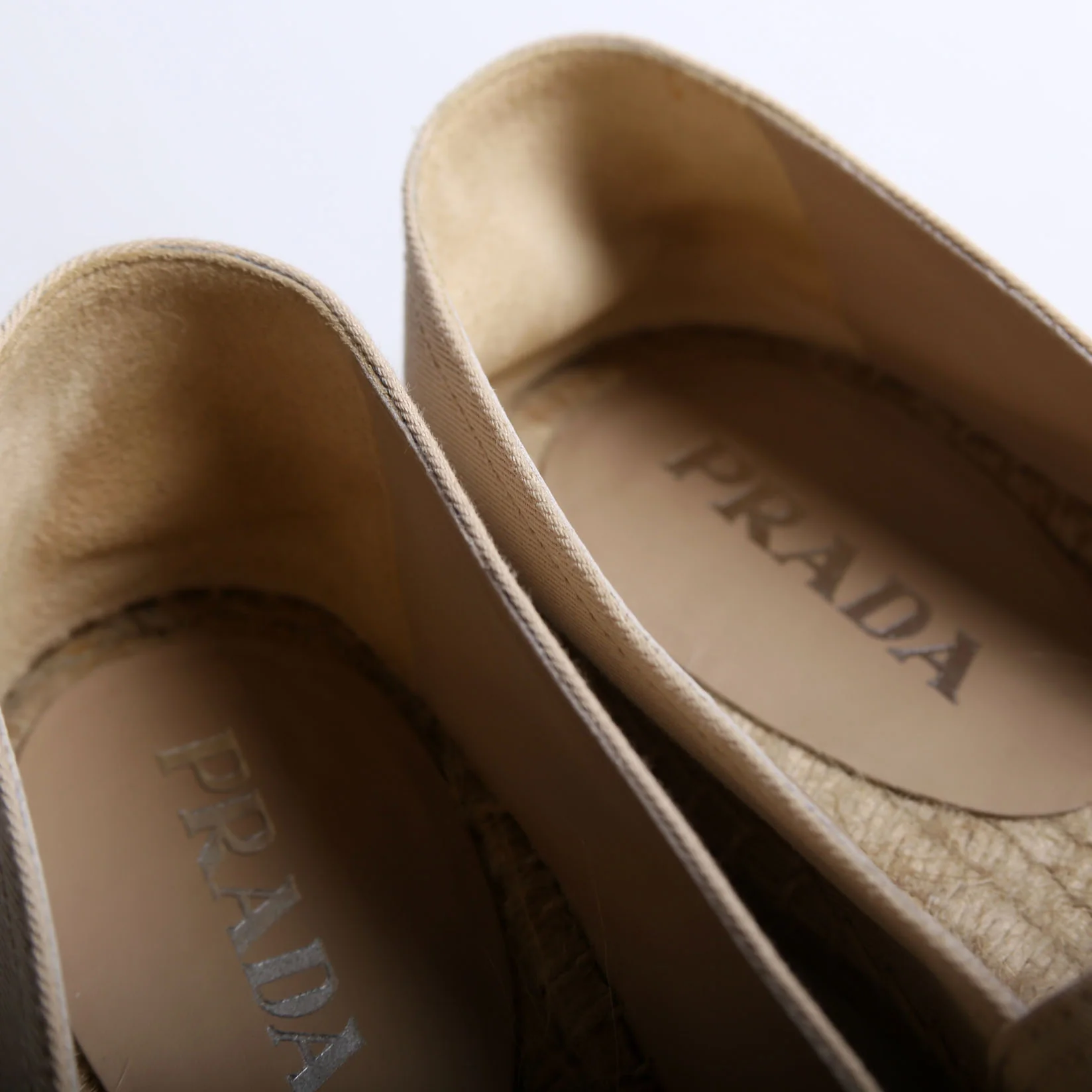 Triangle Logo Canvas Espadrilles Size 39 Tan - Image 8