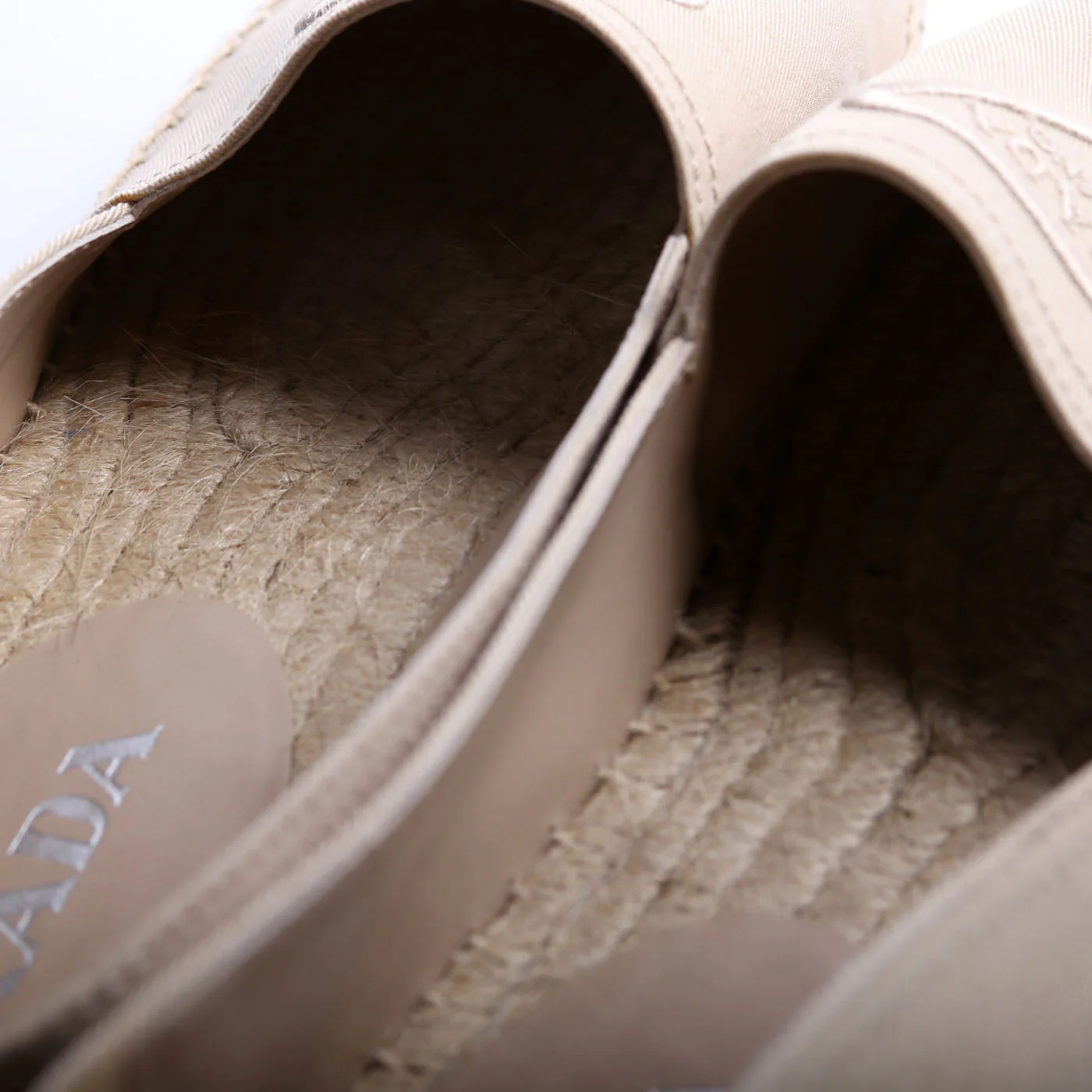 Triangle Logo Canvas Espadrilles Size 39 Tan - Image 9